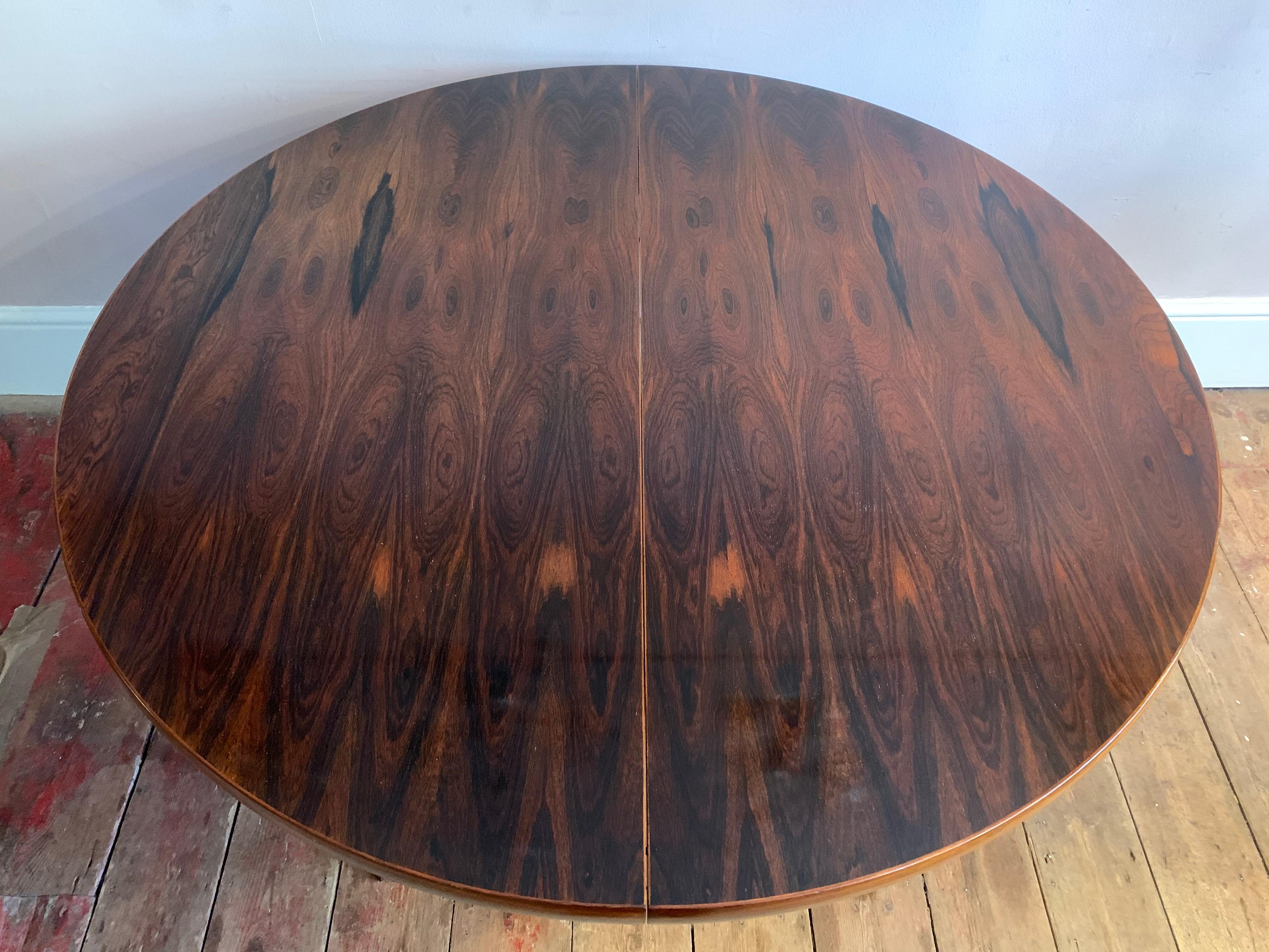 Mid-Century Modern 1960s Mid Century AM Mobler Danish Rosewood Extending Oval Pedestal Dining Table