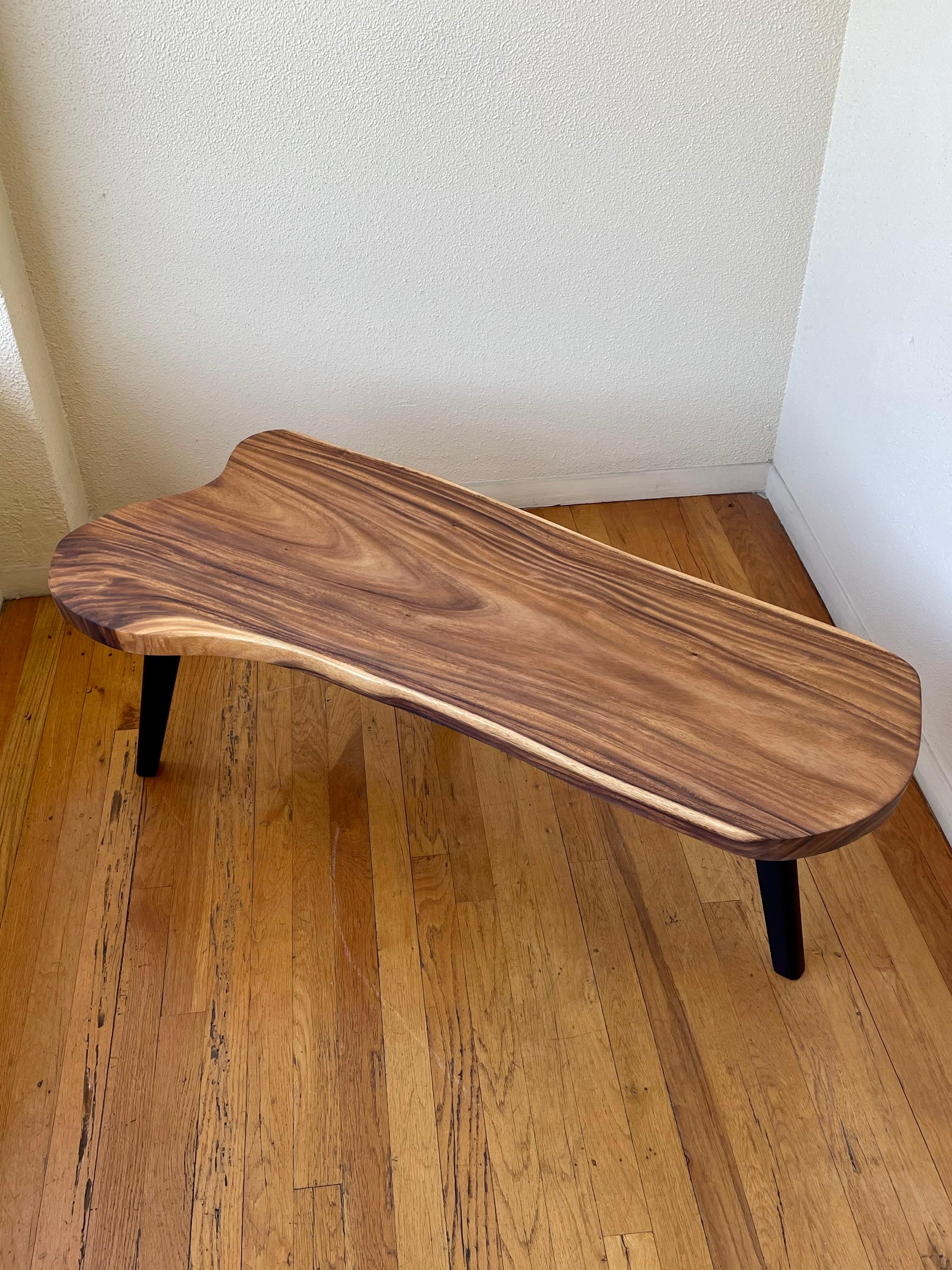 Mid-Century Modern 1960s Mid-Century American Freeform Solid Monkey Pod Wood Coffee Table