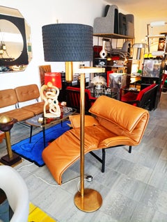 1960s Midcentury Articulate Brass Floor Lamp, France