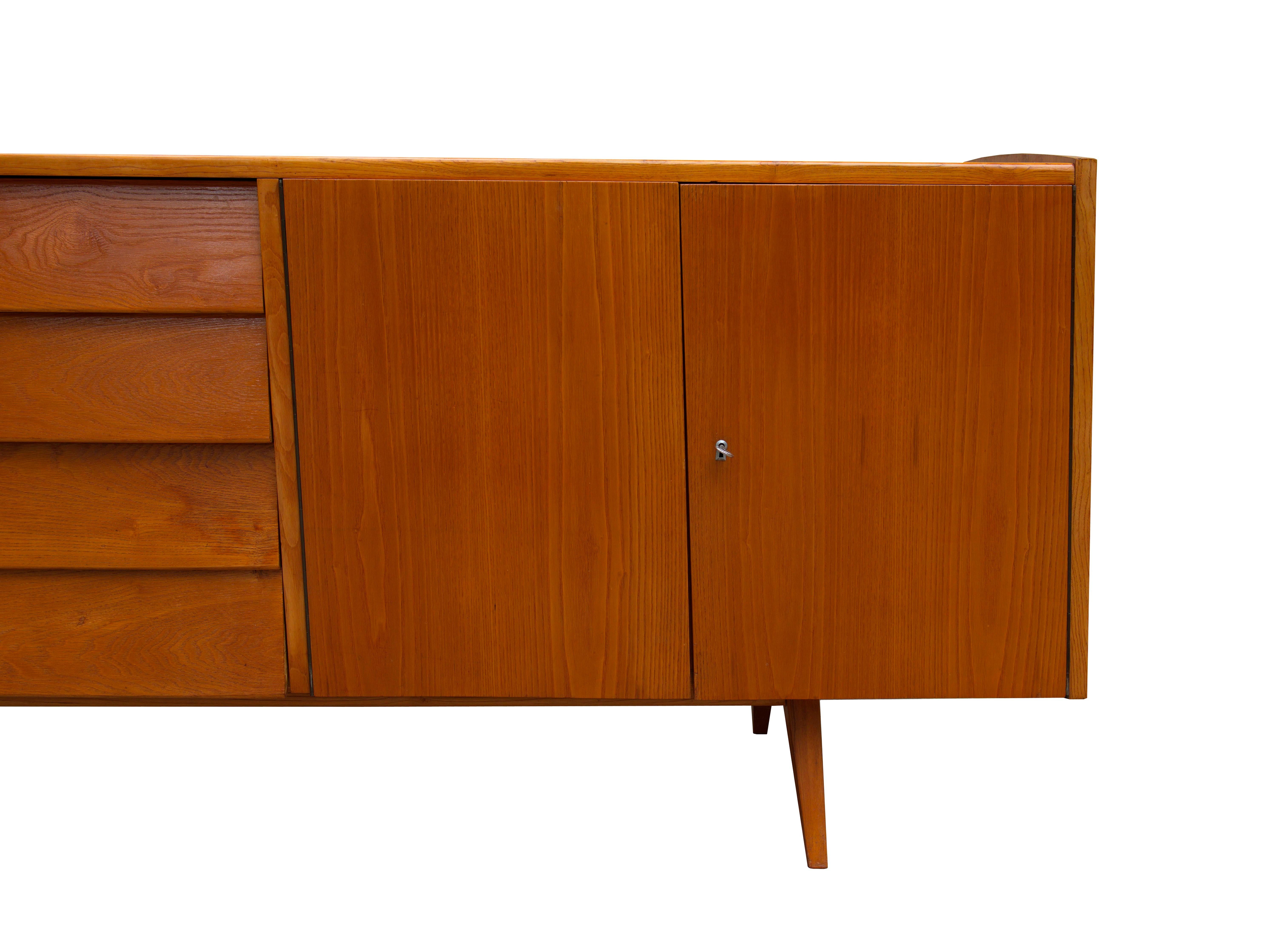 1960s Midcentury Ash Sideboard by Frantisek Jirak In Good Condition For Sale In Brno, CZ
