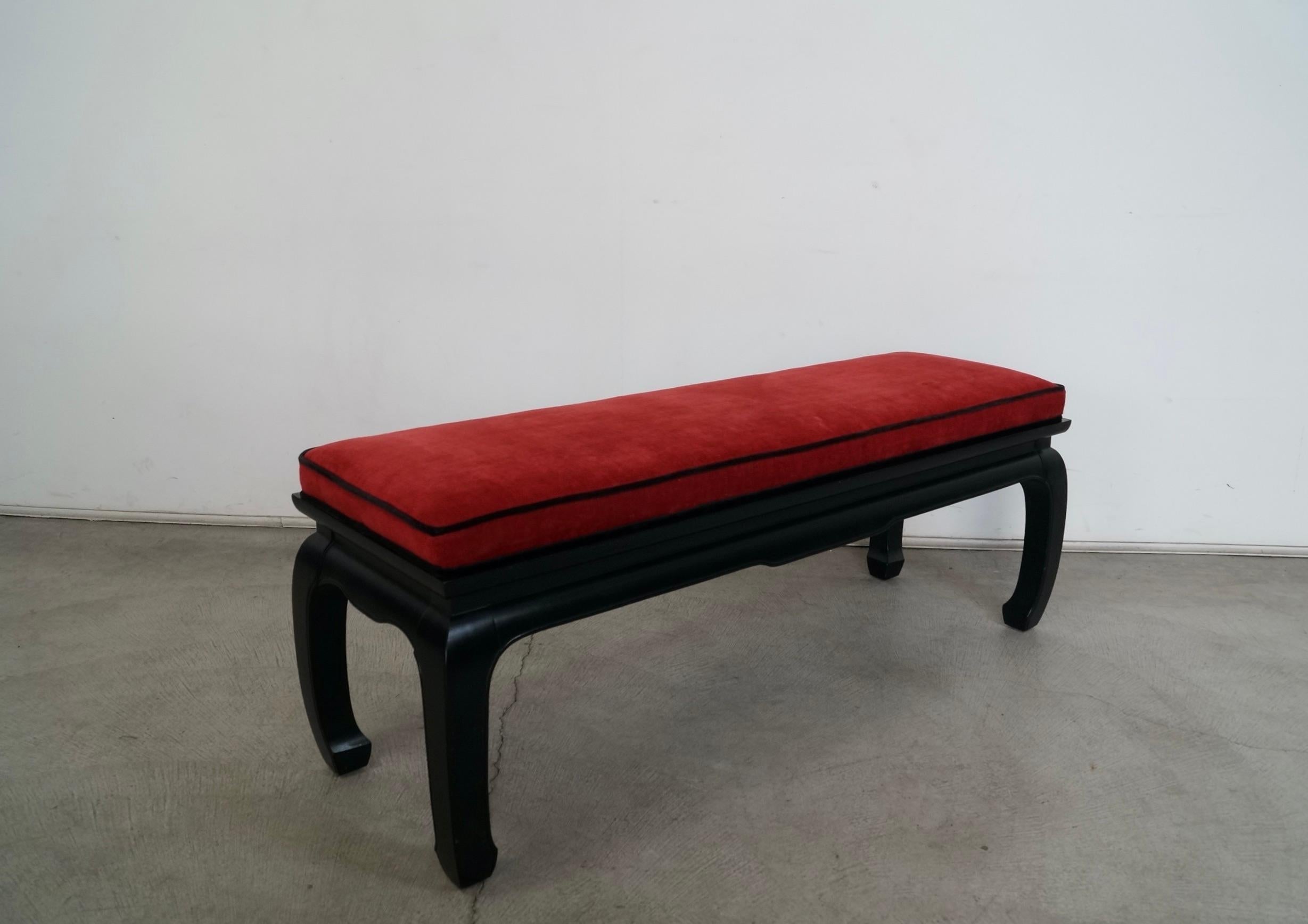 Americano Panchina Chinoiserie asiatica moderna di metà secolo del 1960 in vendita