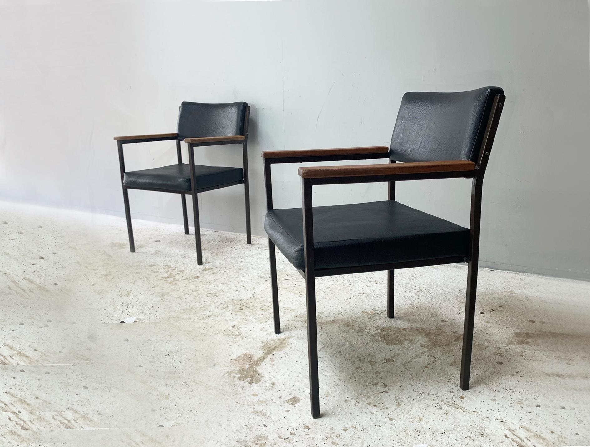 Mid-Century Modern 1960’s Mid Century Black Leatherette Chairs 'Price is for 1 Chair'