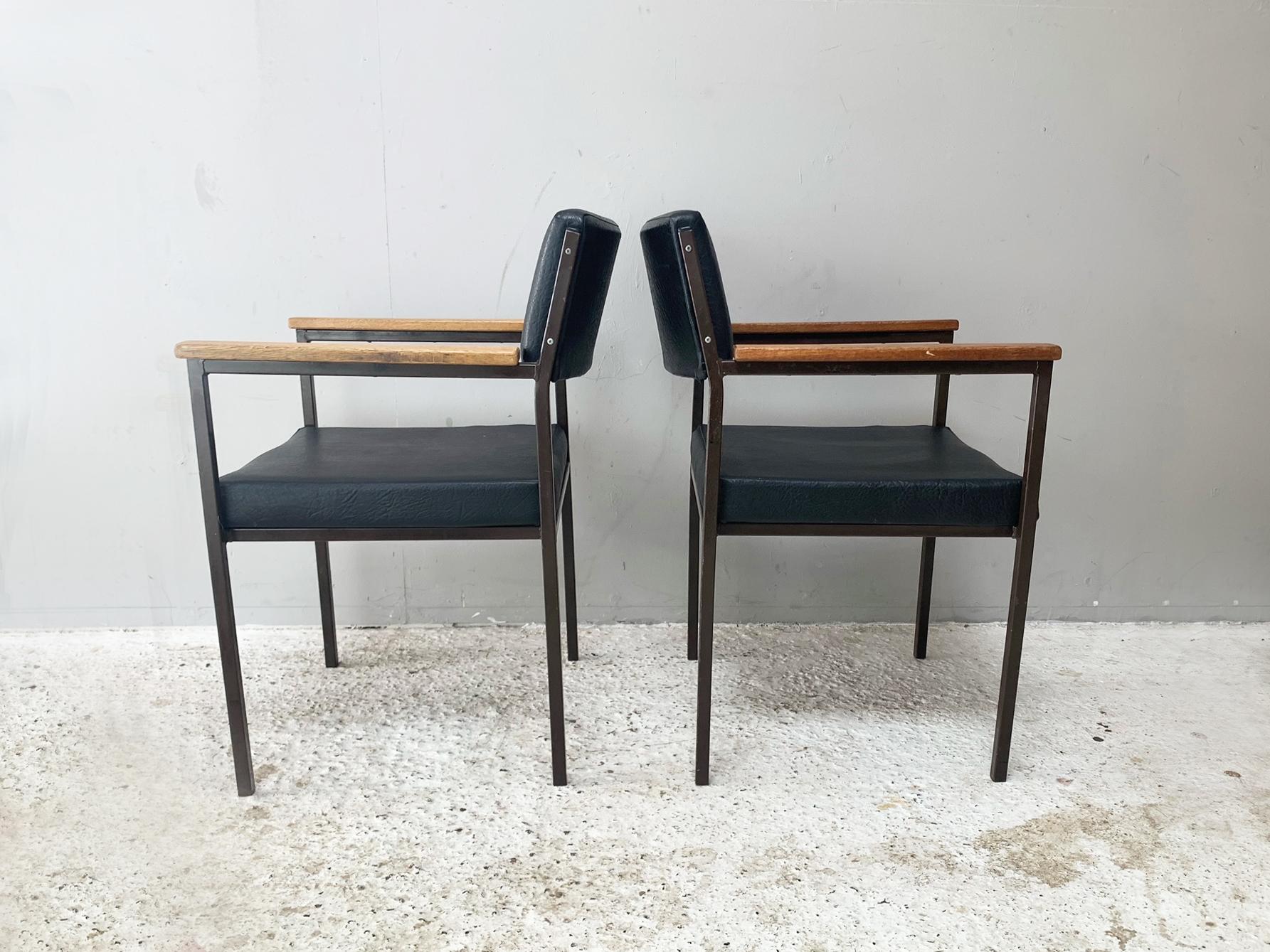 British 1960’s Mid Century Black Leatherette Chairs 'Price is for 1 Chair'