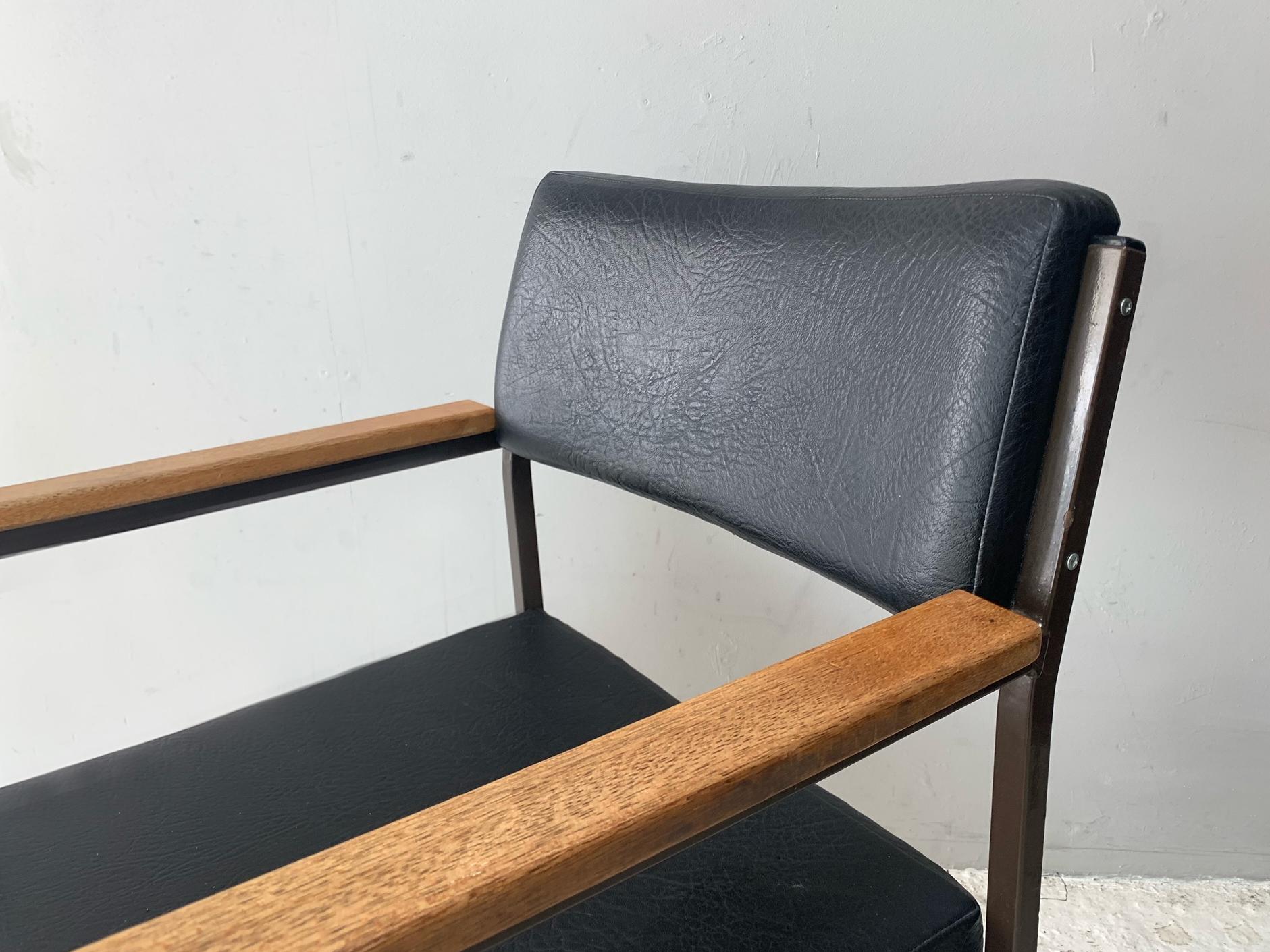 1960’s Mid Century Black Leatherette Chairs 'Price is for 1 Chair' In Good Condition In London, GB