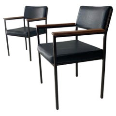 1960’s Mid Century Black Leatherette Chairs 'Price is for 1 Chair'