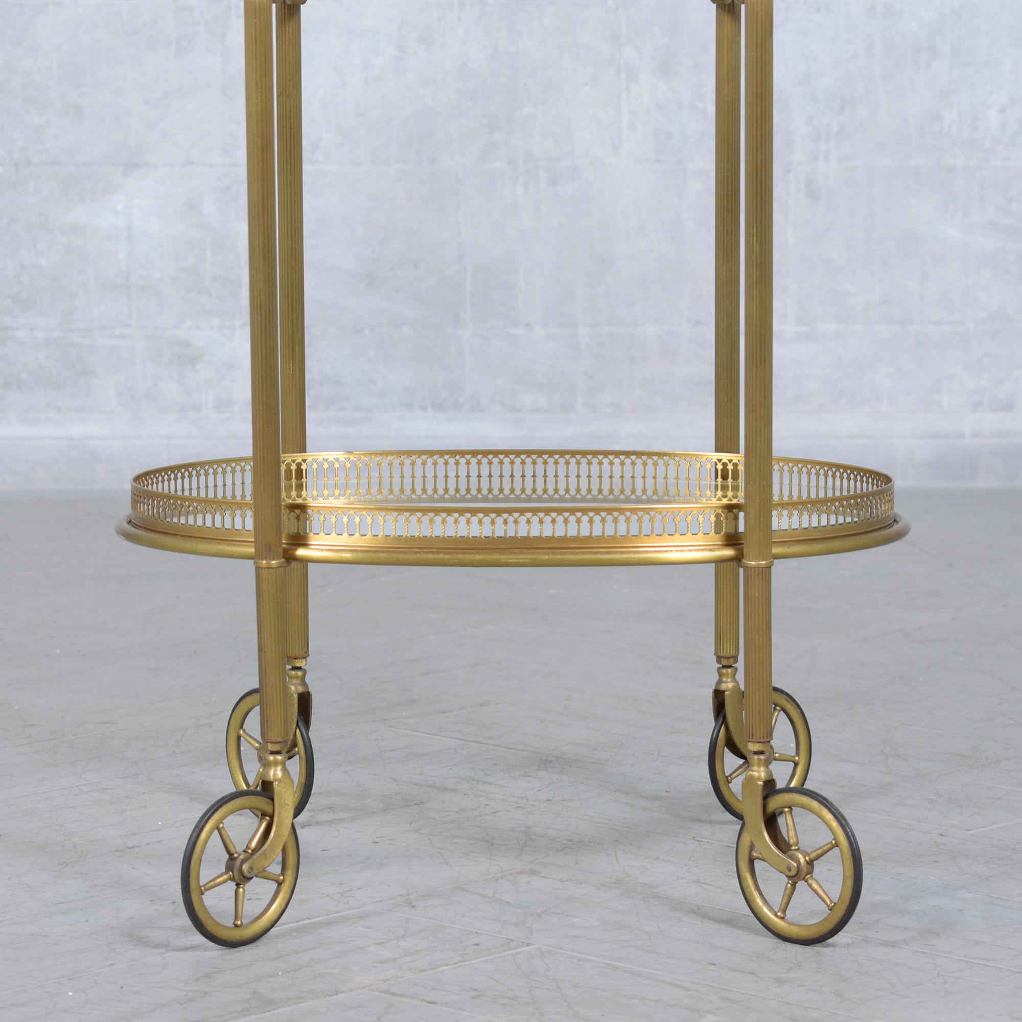1960s Brass Bar Cart: Mid-Century Elegance Restored For Sale 2