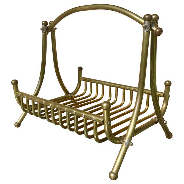 Polished Brass Mid-Century Modern Magazine Rack, English, 1950s–1970s ...