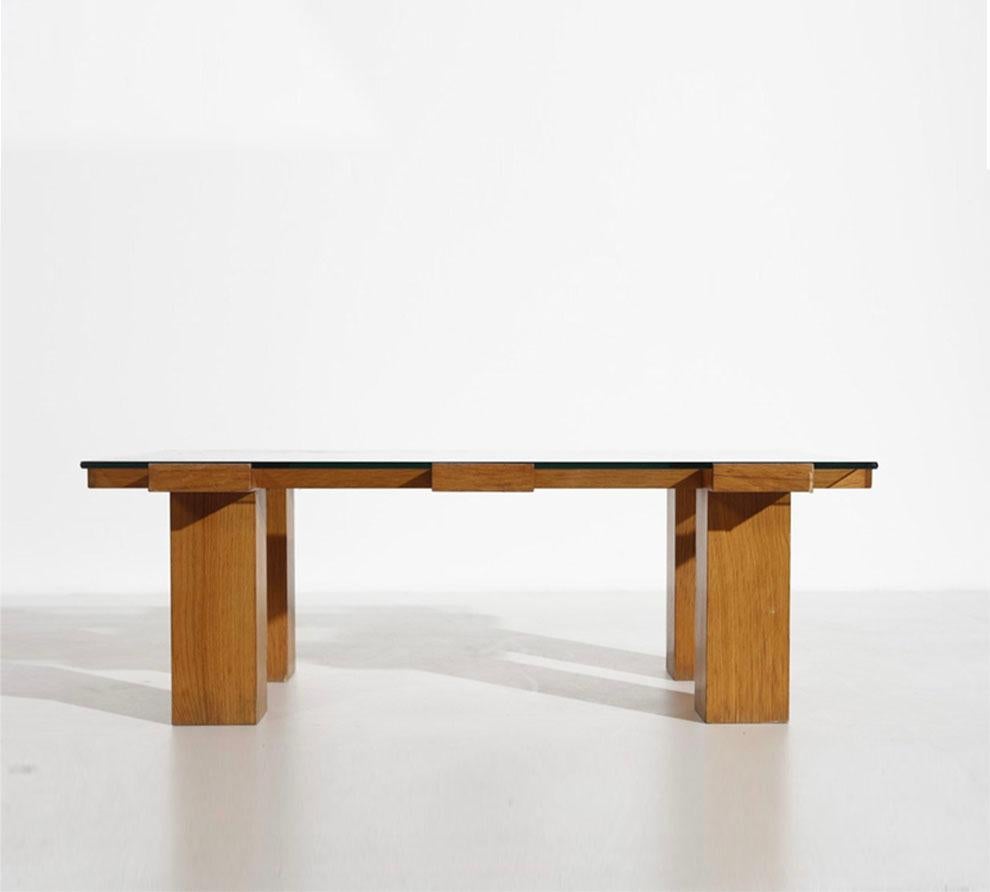 Mid-Century Modern 1960's Mid Century Brazilian Coffee Table, Glass and Wood