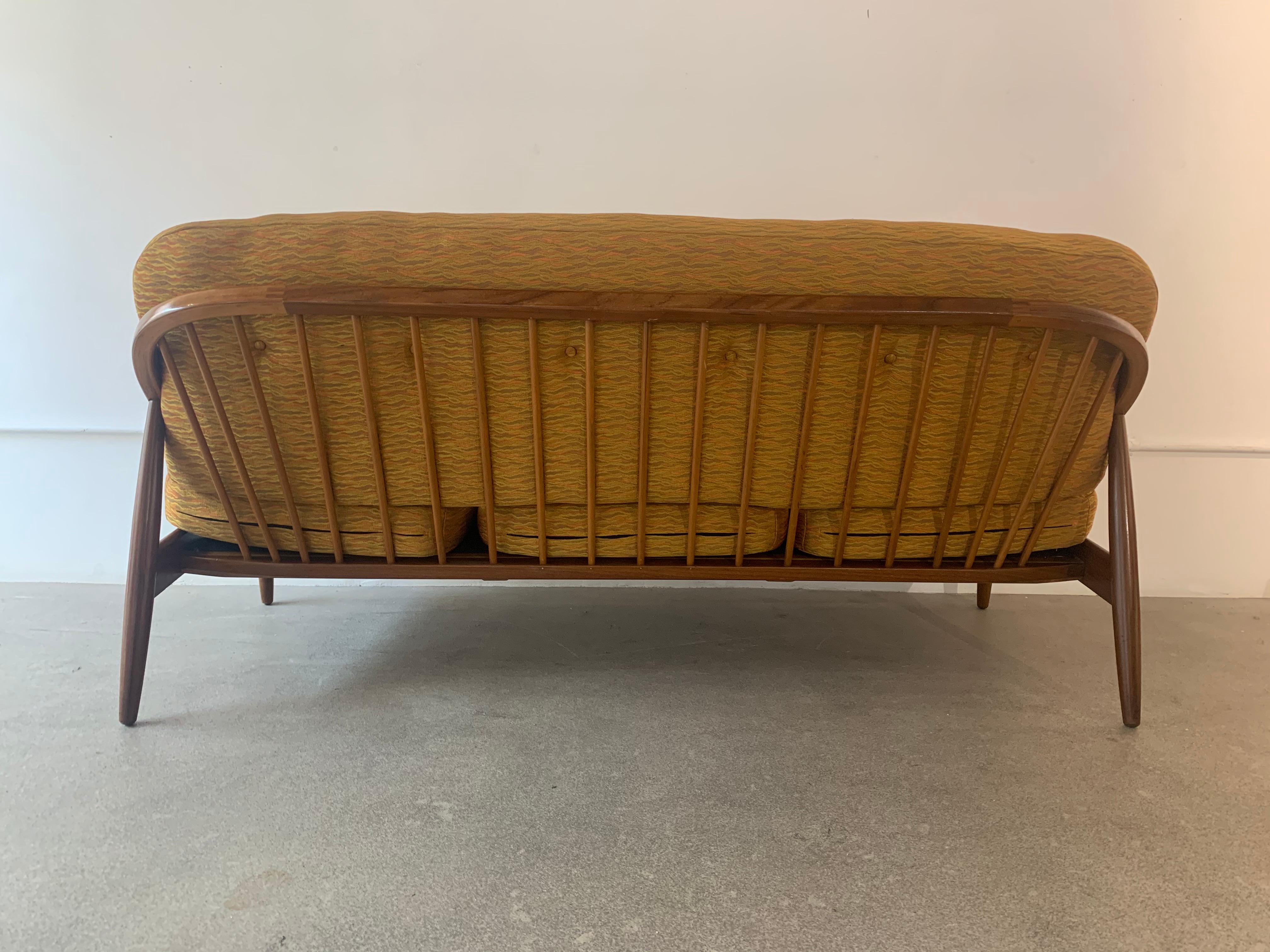 1960s Midcentury British Greaves & Thomas Solid Teak Bentwood Sofa Couch 2
