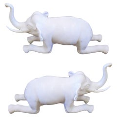 1960s Mid-Century Bronze Lucky Elephant Sculptures - a Pair