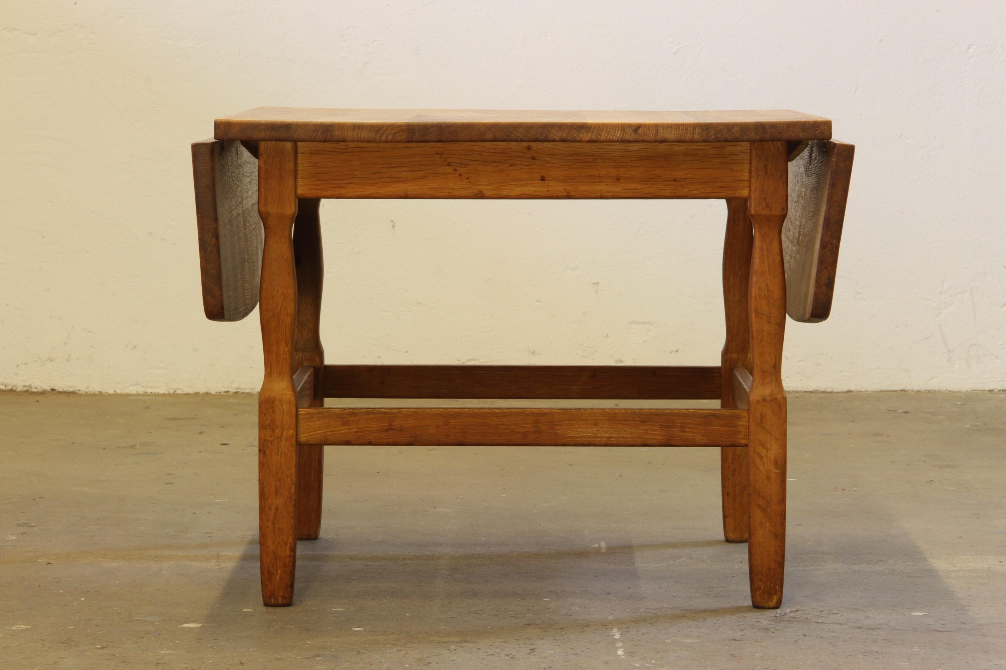 1960s Mid-Century Brutalist Danish Coffee Table in Oak attributed to Kjærnulf For Sale 5
