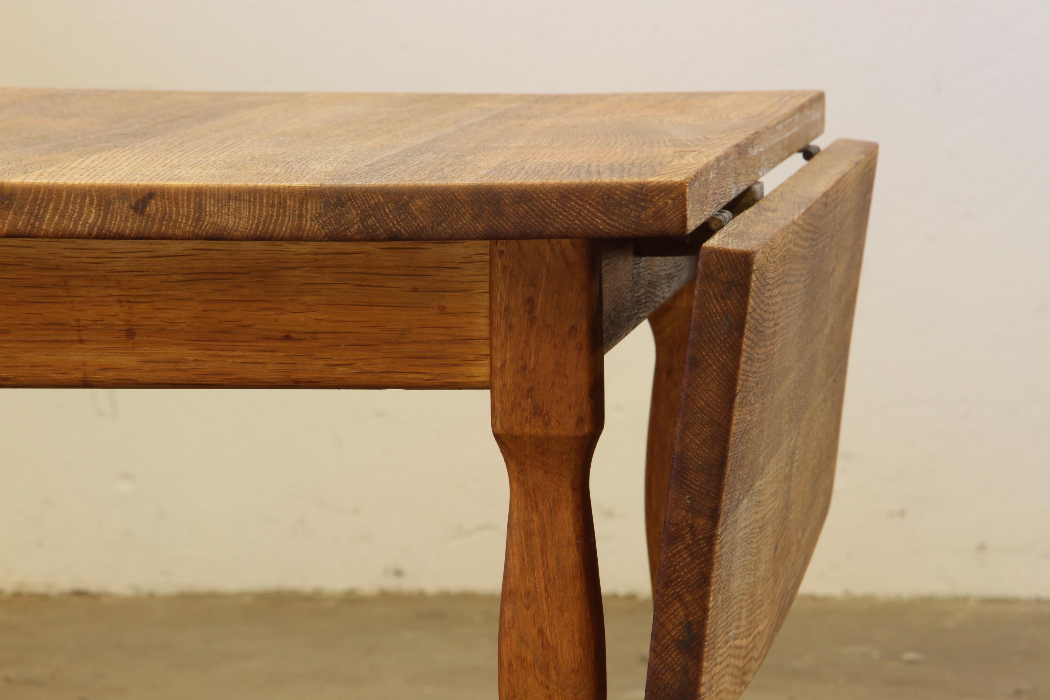 1960s Mid-Century Brutalist Danish Coffee Table in Oak attributed to Kjærnulf For Sale 6