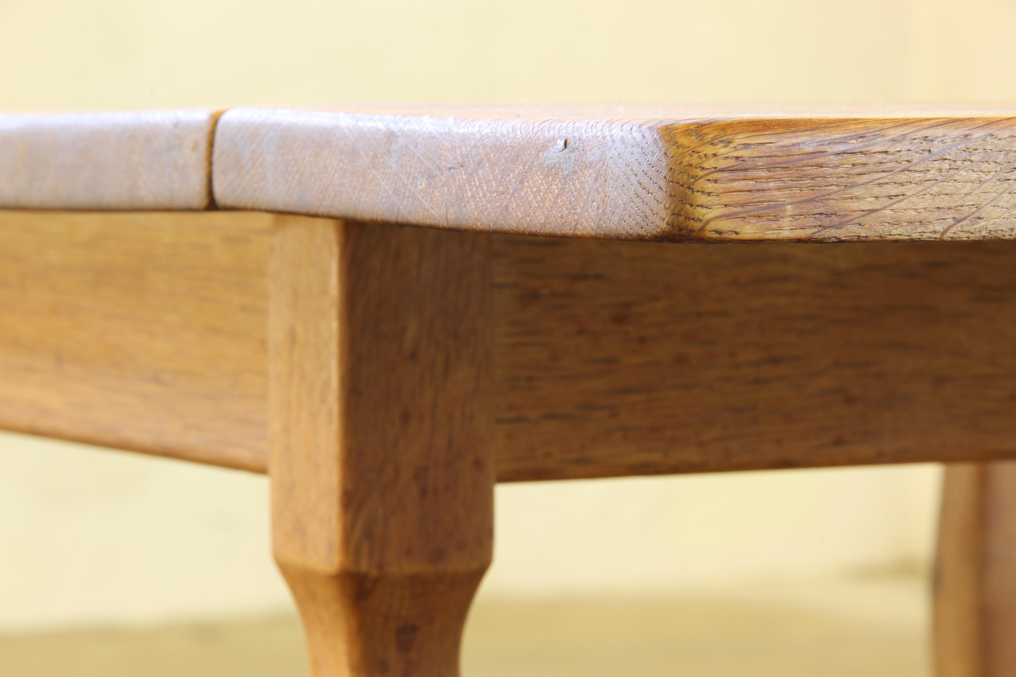 1960s Mid-Century Brutalist Danish Coffee Table in Oak attributed to Kjærnulf For Sale 9