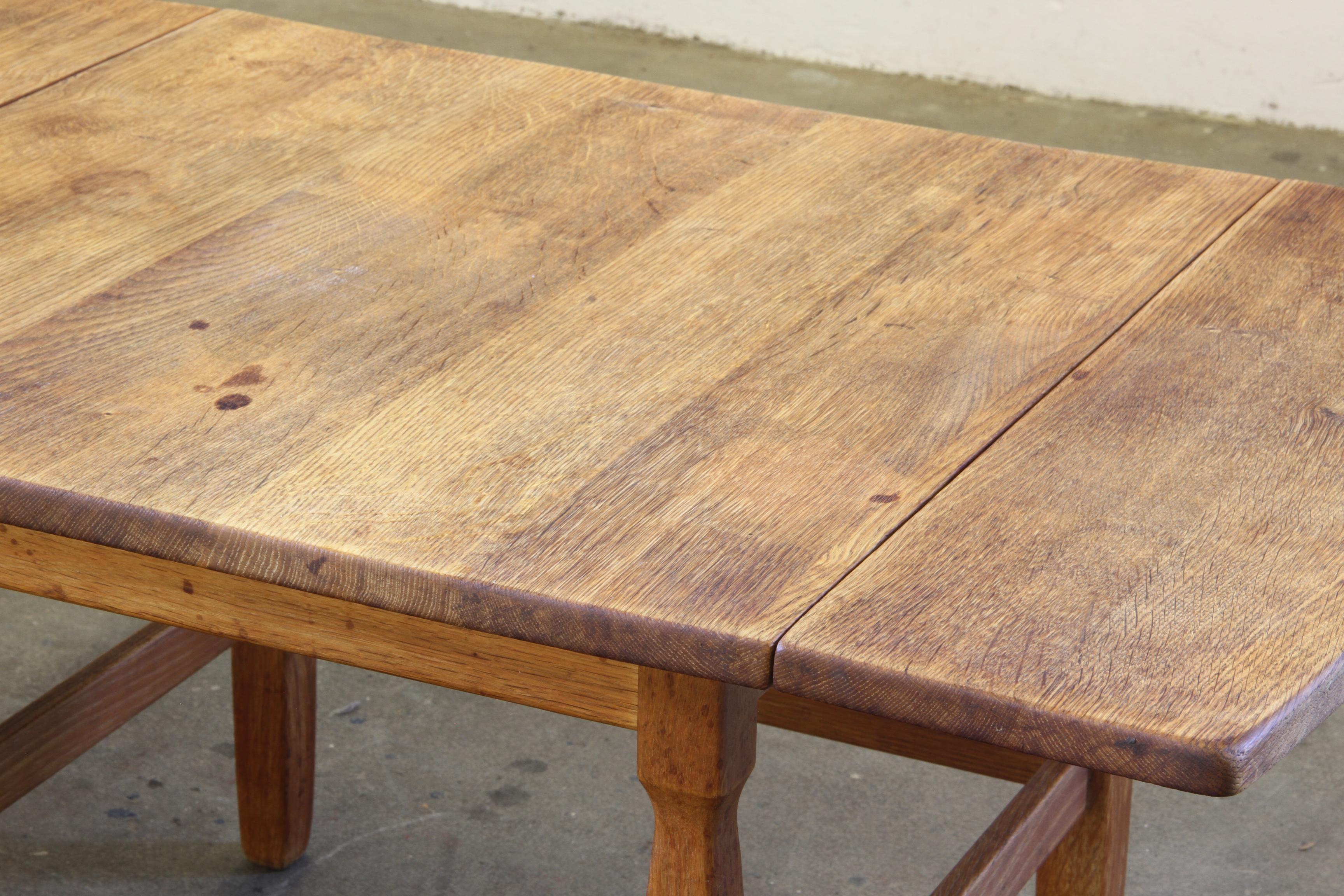 1960s Mid-Century Brutalist Danish Coffee Table in Oak attributed to Kjærnulf For Sale 10