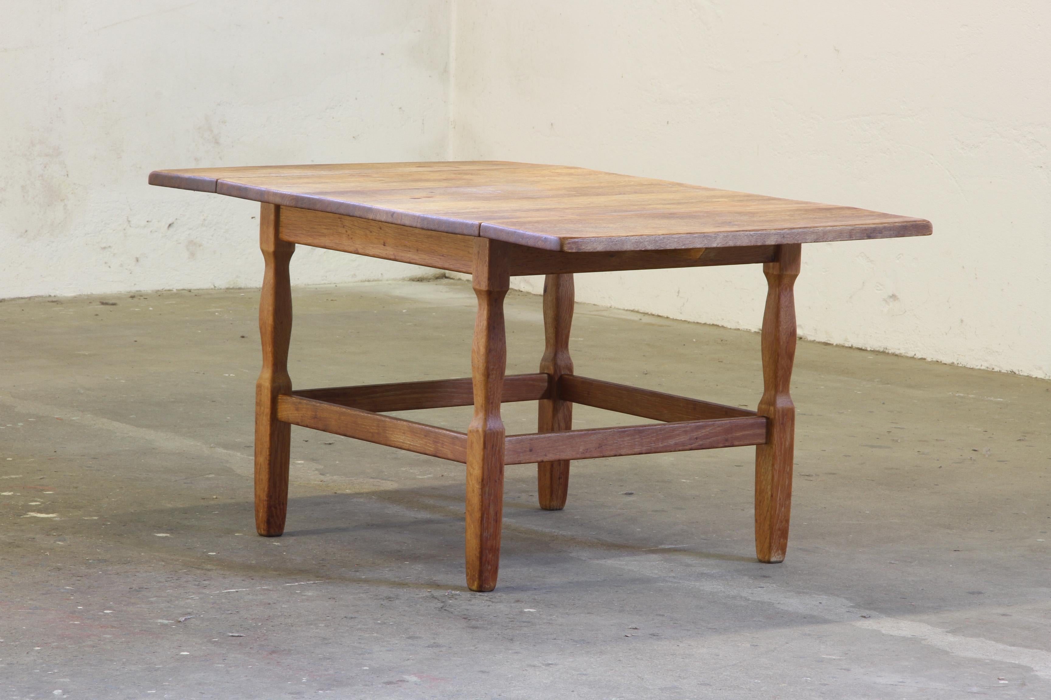 1960s Mid-Century Brutalist Danish Coffee Table in Oak attributed to Kjærnulf For Sale 11