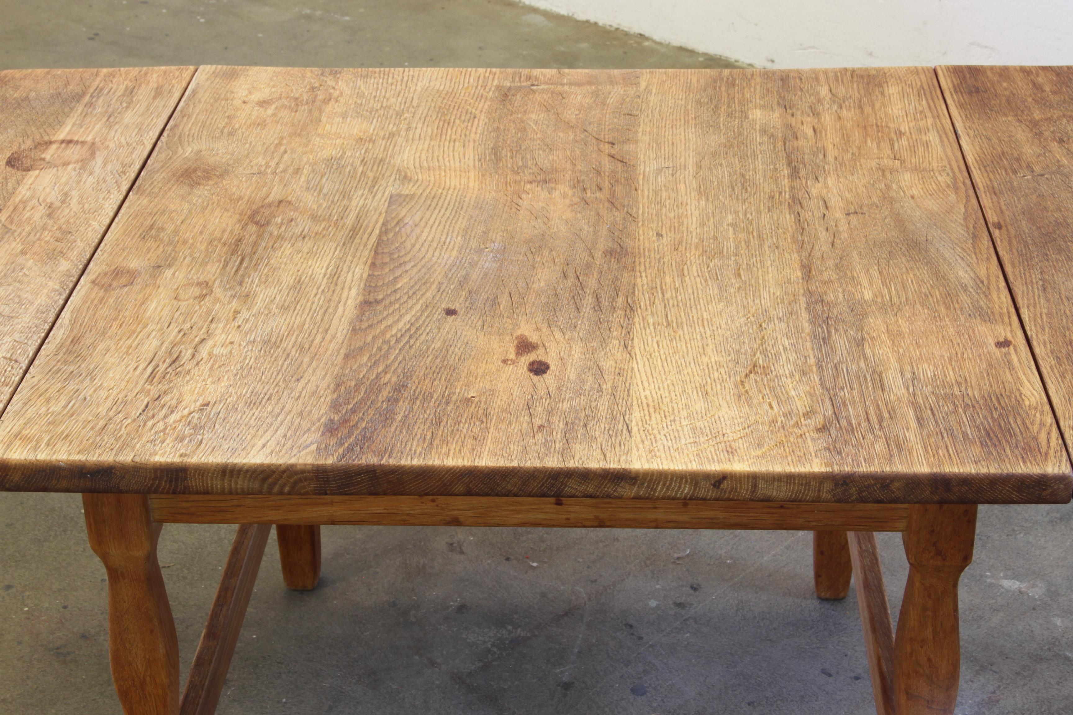 1960s Mid-Century Brutalist Danish Coffee Table in Oak attributed to Kjærnulf For Sale 13