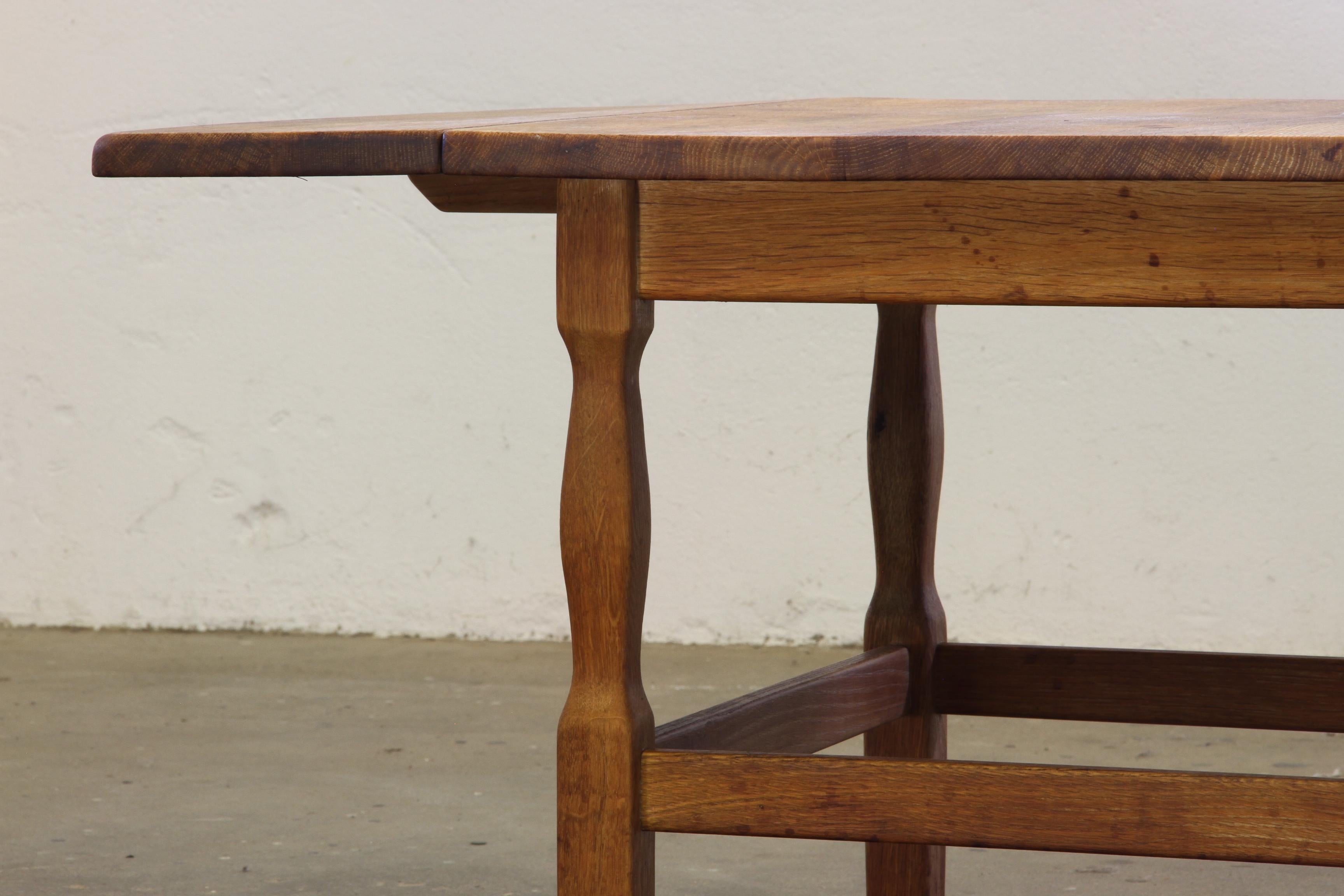1960s Mid-Century Brutalist Danish Coffee Table in Oak attributed to Kjærnulf For Sale 1