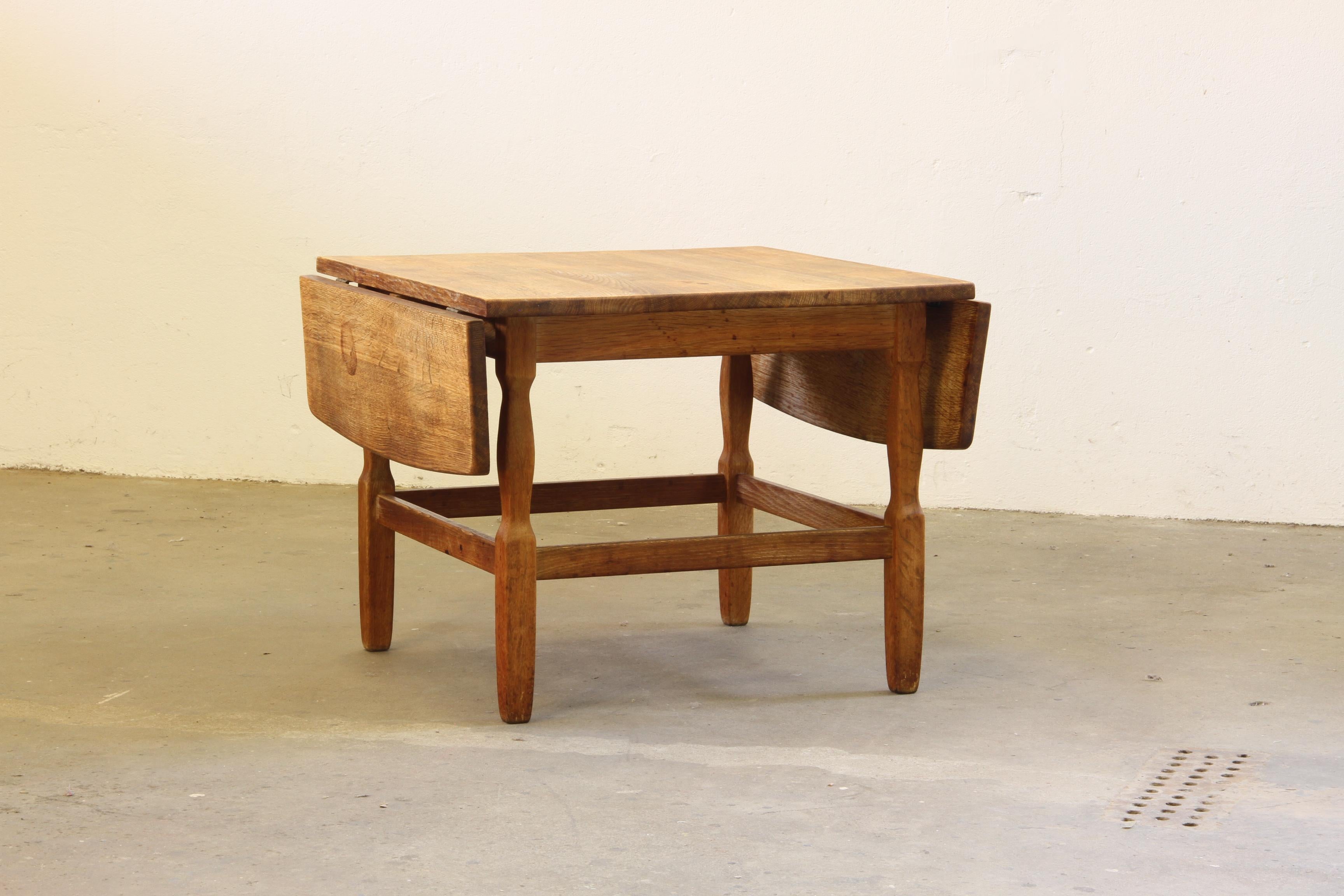1960s Mid-Century Brutalist Danish Coffee Table in Oak attributed to Kjærnulf For Sale 3