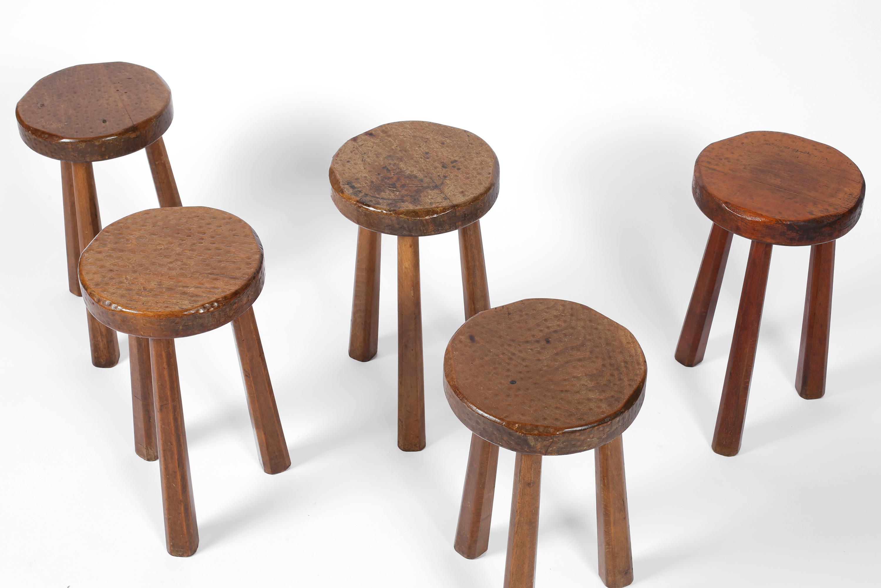 Espagnol Tabouret espagnol brutaliste des années 1960 en vente