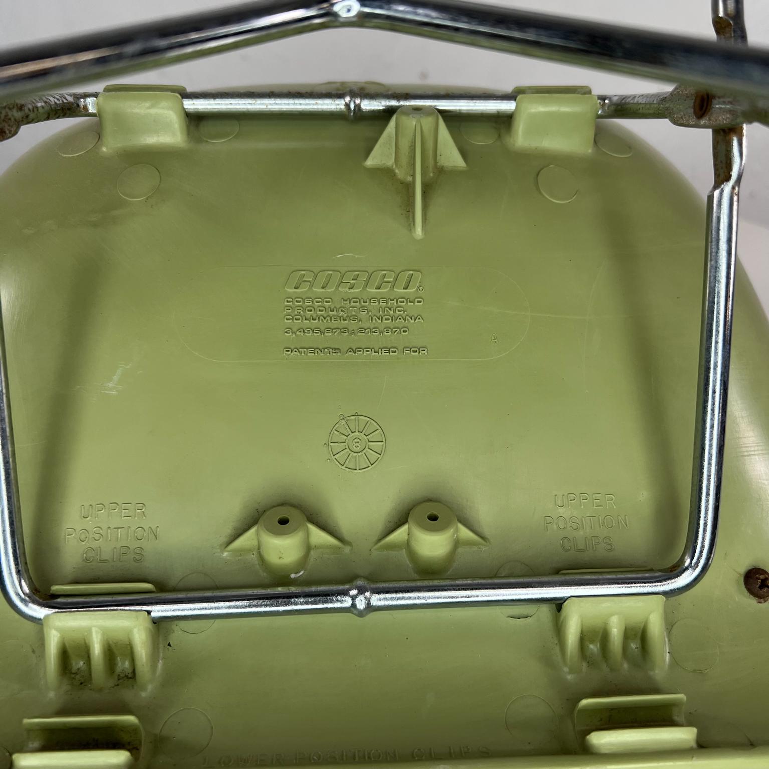 Chrome 1960s Mid Century Child's Booster Seat Chair Avocado Green by Cosco Indiana