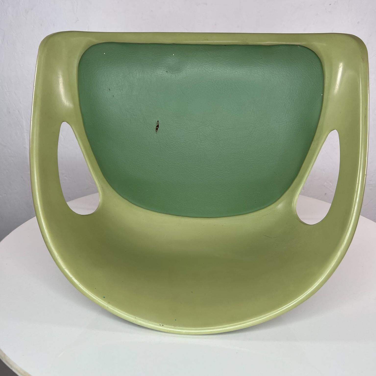 1960s Mid Century Child's Booster Seat Chair Avocado Green by Cosco Indiana 1