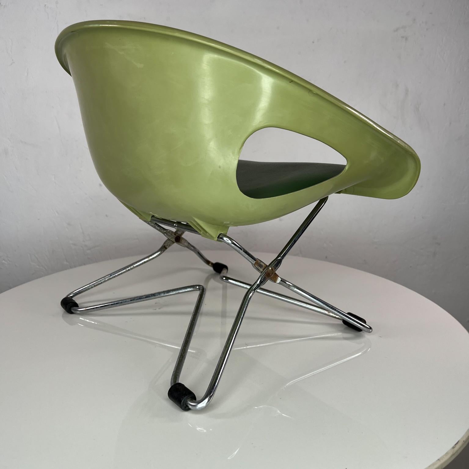 Mid-Century Modern 1960s Mid Century Child's Booster Seat Chair Avocado Green by Cosco Indiana