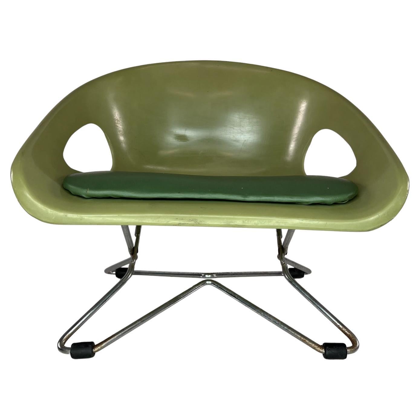 1960s Mid Century Child's Booster Seat Chair Avocado Green by Cosco Indiana