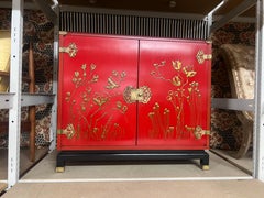 Piccolo server in legno laccato della Chinoiserie di metà secolo 1960