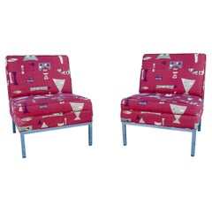 Fauteuils de salon chromés du milieu des années 1960, d'après Florence Knoll