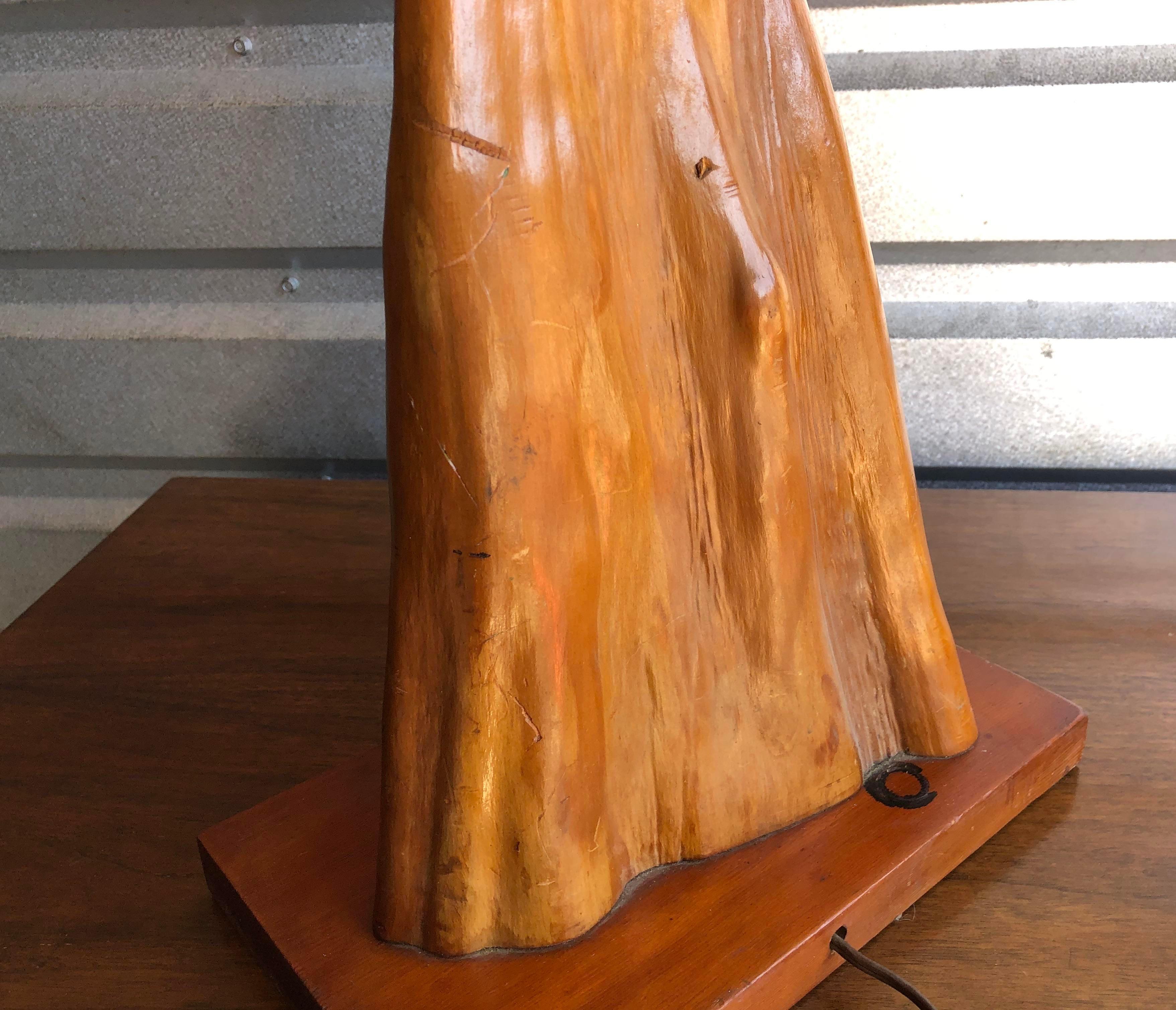 Wood 1960s Mid-Century Cypress Knuckle Lamp For Sale