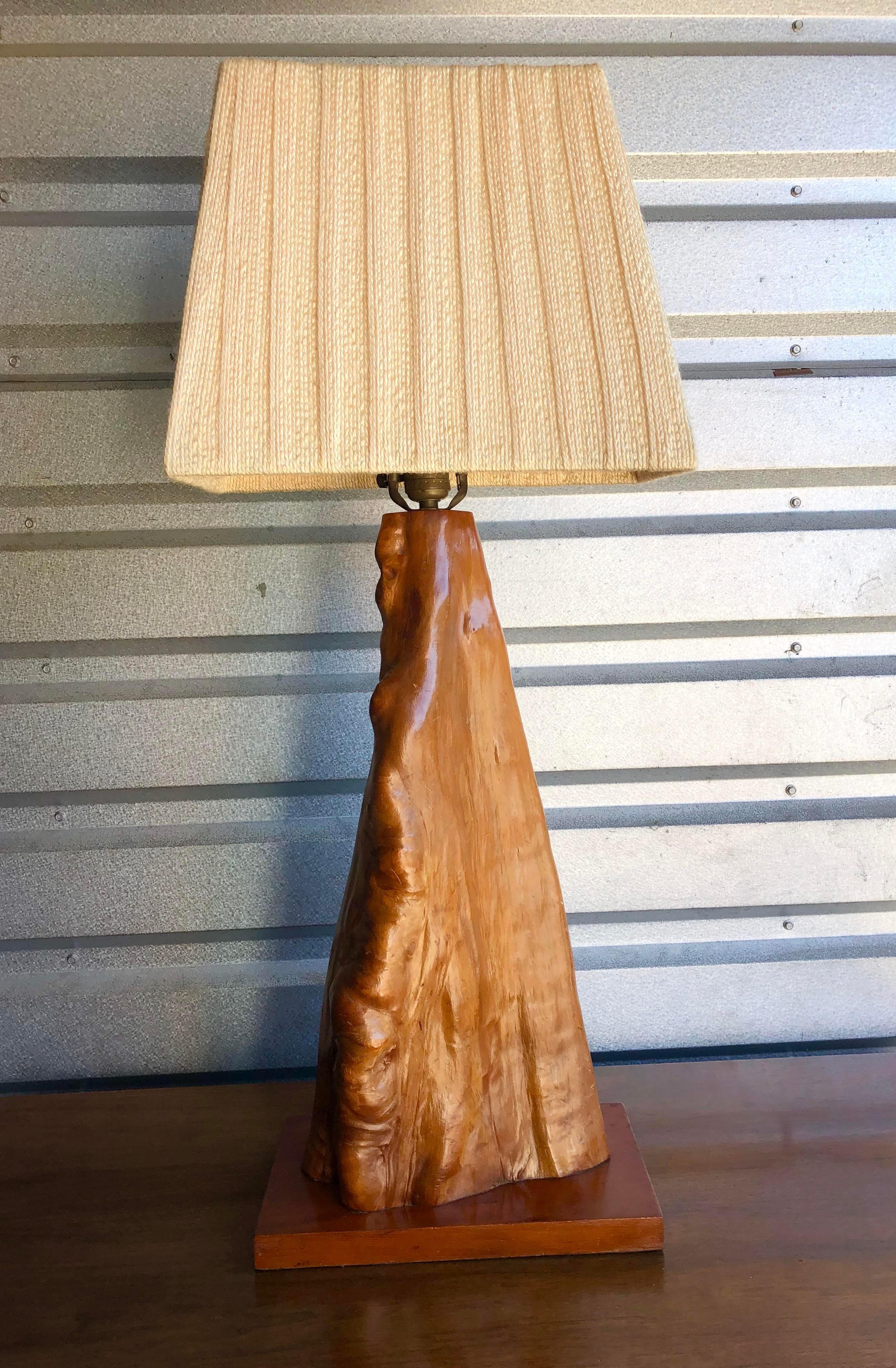 1960s Mid-Century Cypress Knuckle Lamp For Sale 3