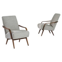 Vintage 1960s Mid-Century Czech Armchairs, a Pair