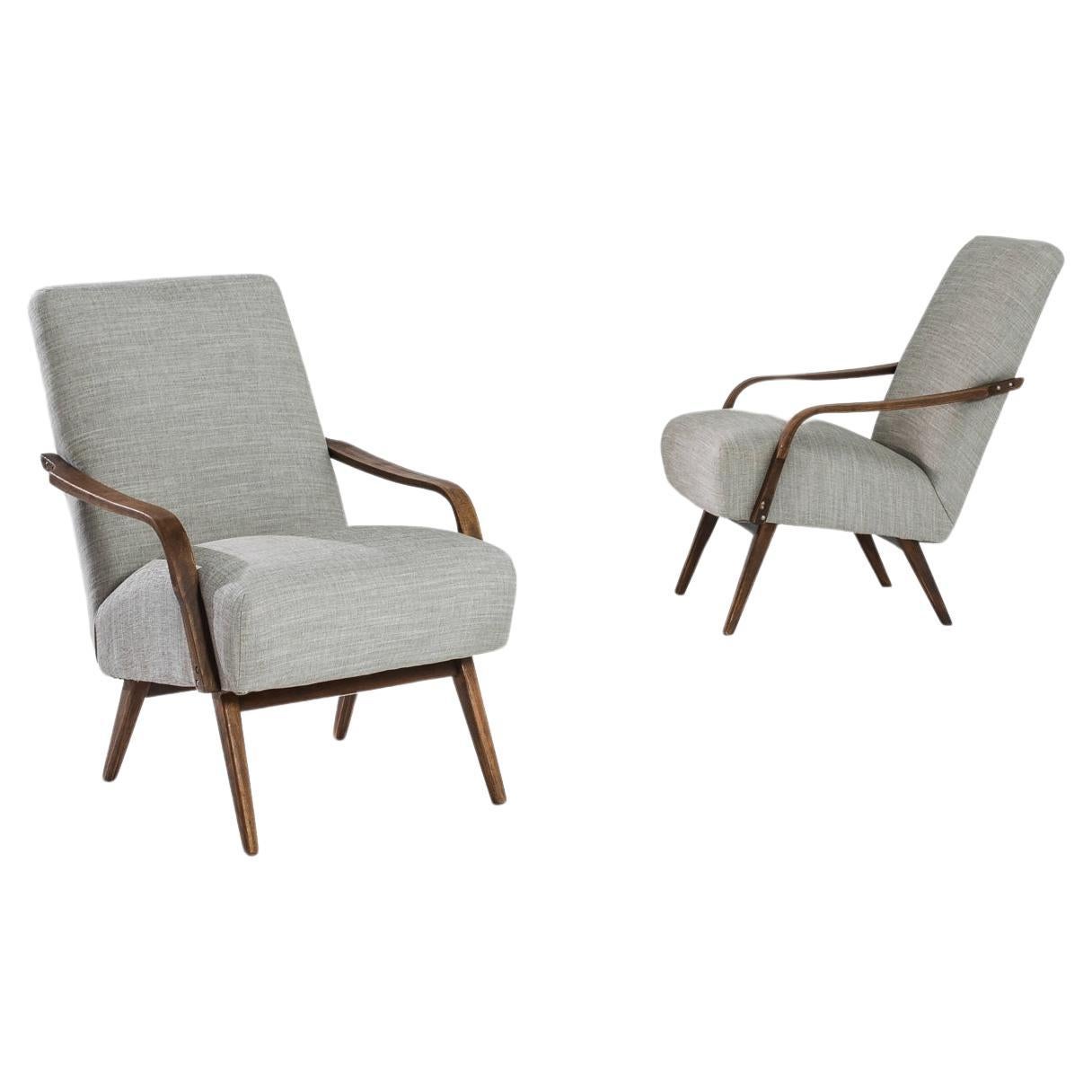 1960s Mid-Century Czech Armchairs, a Pair