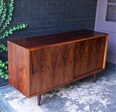 1960s Mid-Century Danish Brazilian Rosewood Credenza Cabinet Rustic CabinModern