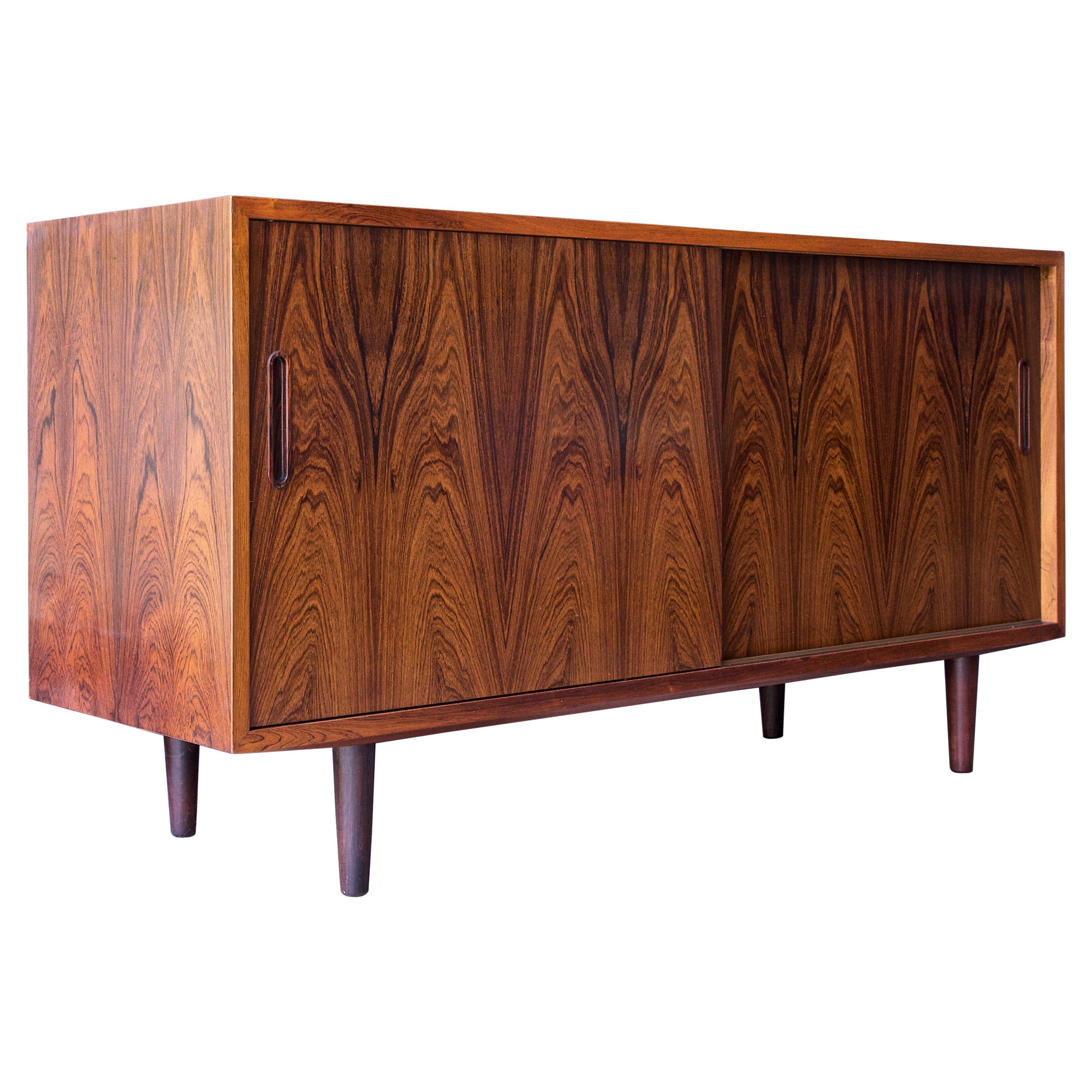 1960s Mid-Century Danish Brazilian Rosewood Credenza Cabinet Rustic CabinModern