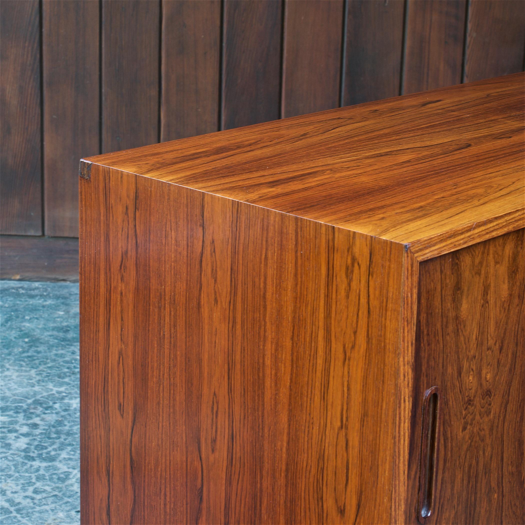 1960s Midcentury Danish Brazilian Rosewood Credenza Cabinet Rustic Cabin Modern 4