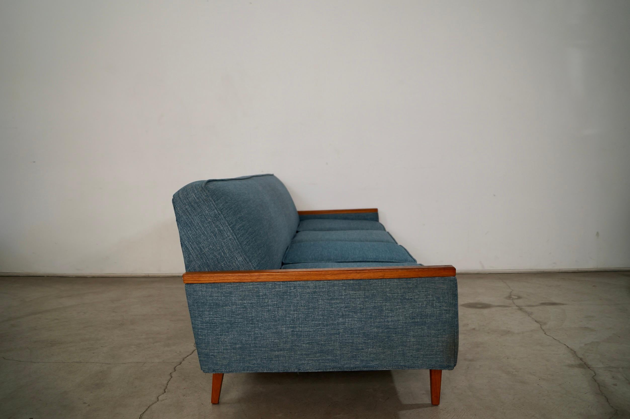1960's Mid-Century Danish Modern Long Teak Sofa 5