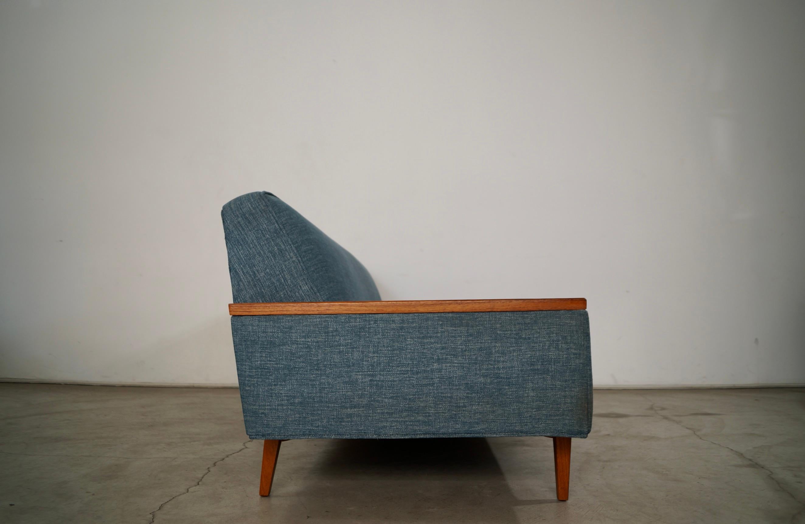 1960's Mid-Century Danish Modern Long Teak Sofa 6