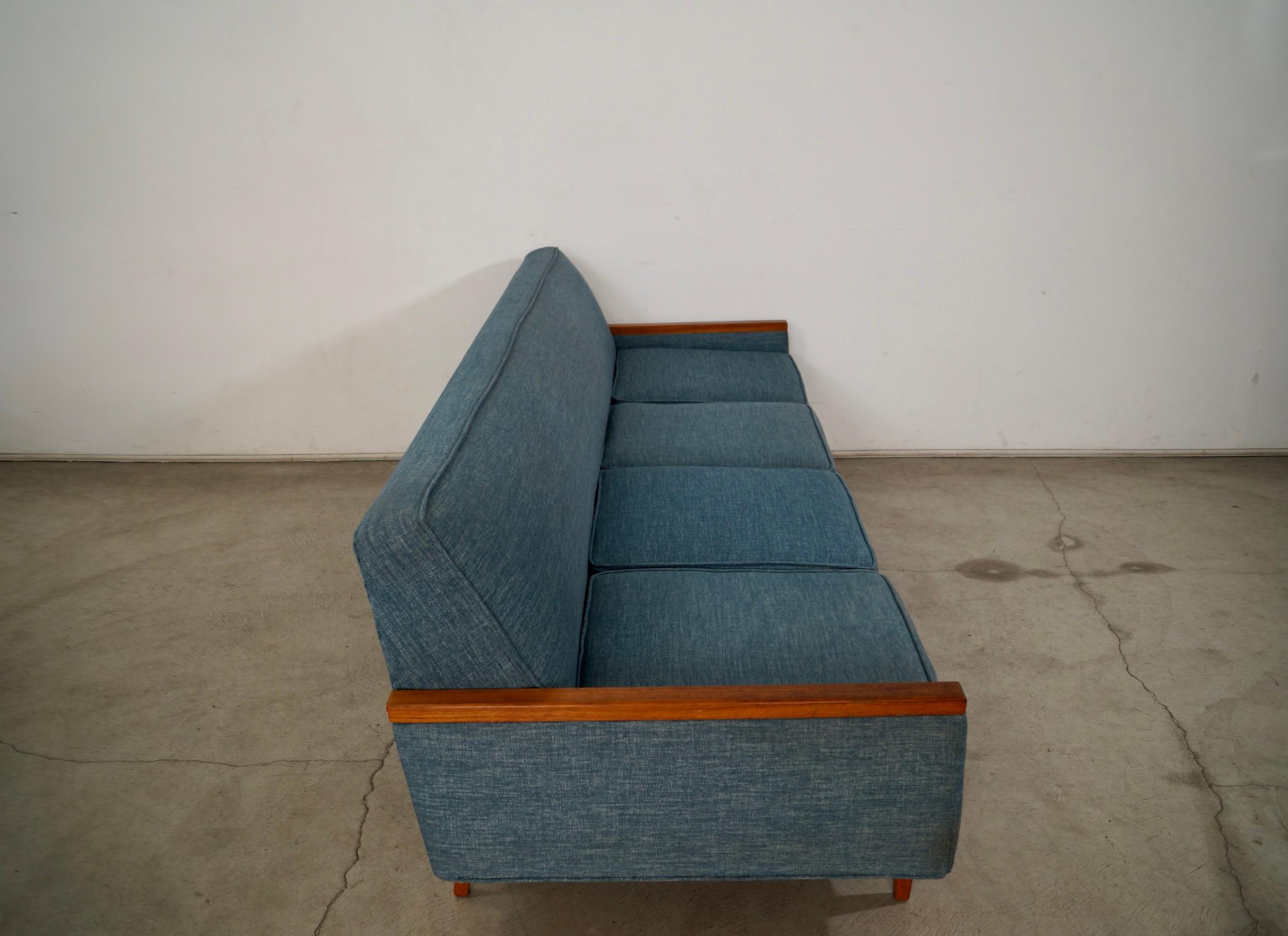 1960's Mid-Century Danish Modern Long Teak Sofa 7