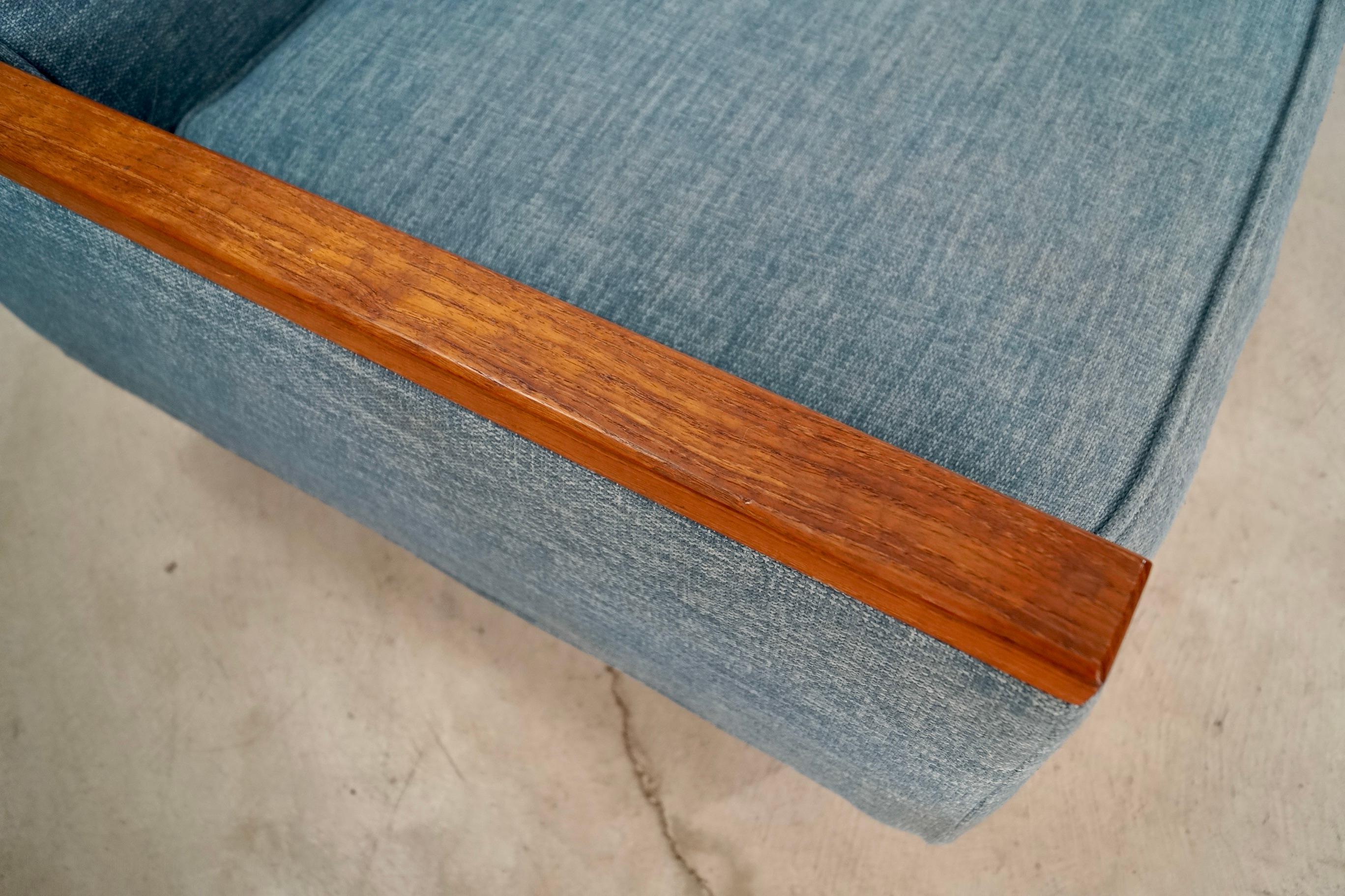 1960's Mid-Century Danish Modern Long Teak Sofa 8