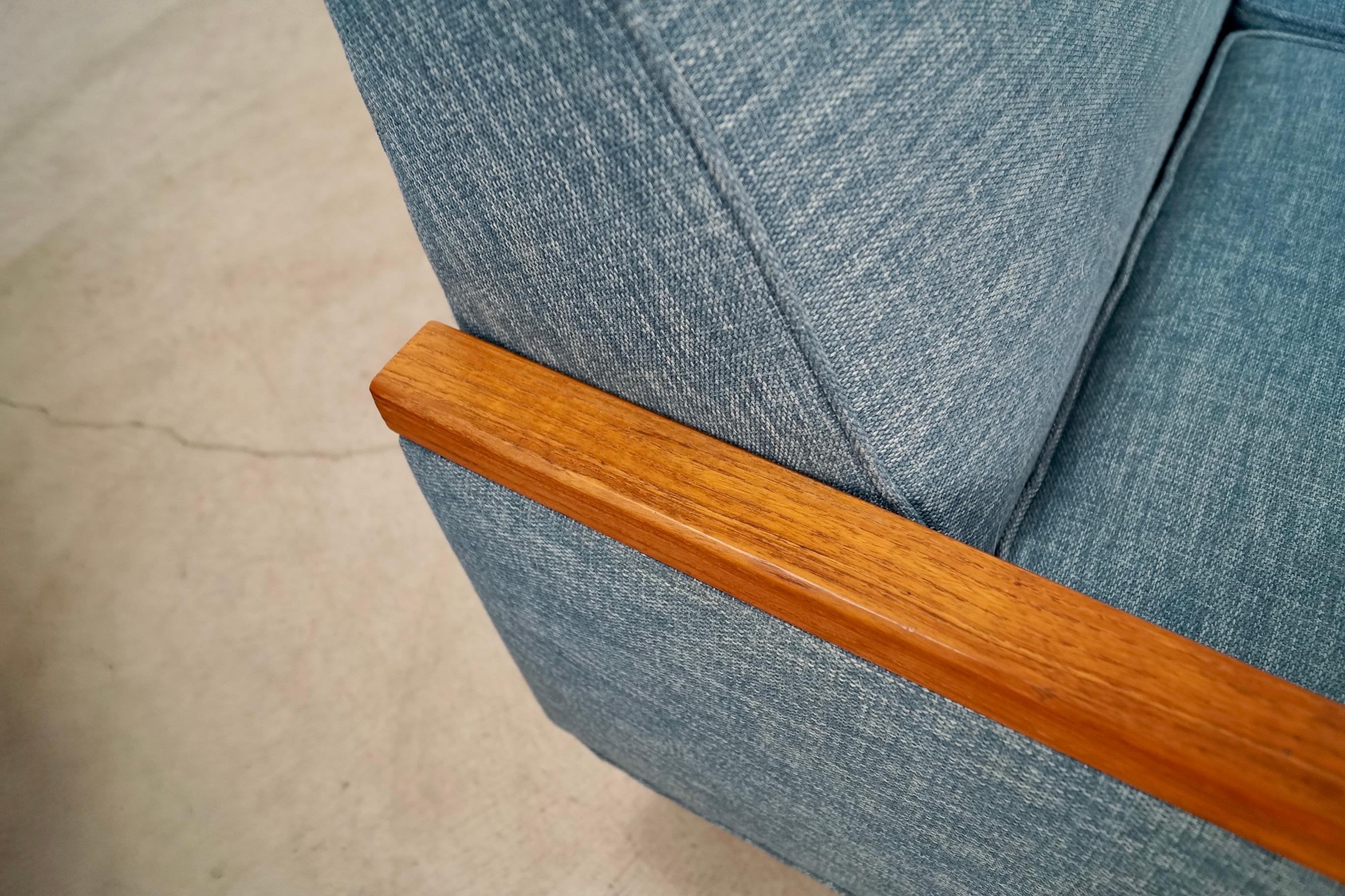1960's Mid-Century Danish Modern Long Teak Sofa 9