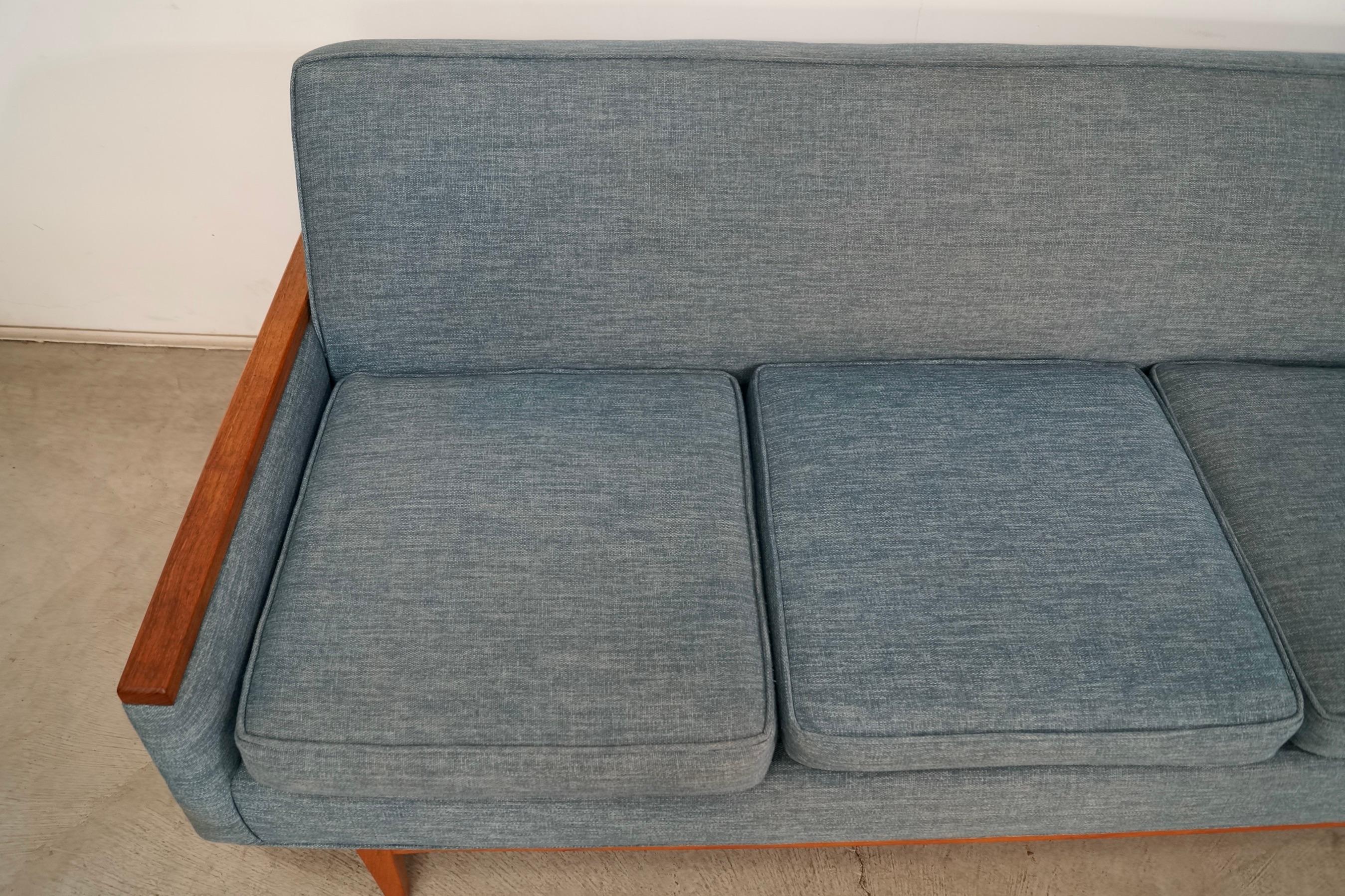 1960's Mid-Century Danish Modern Long Teak Sofa 10