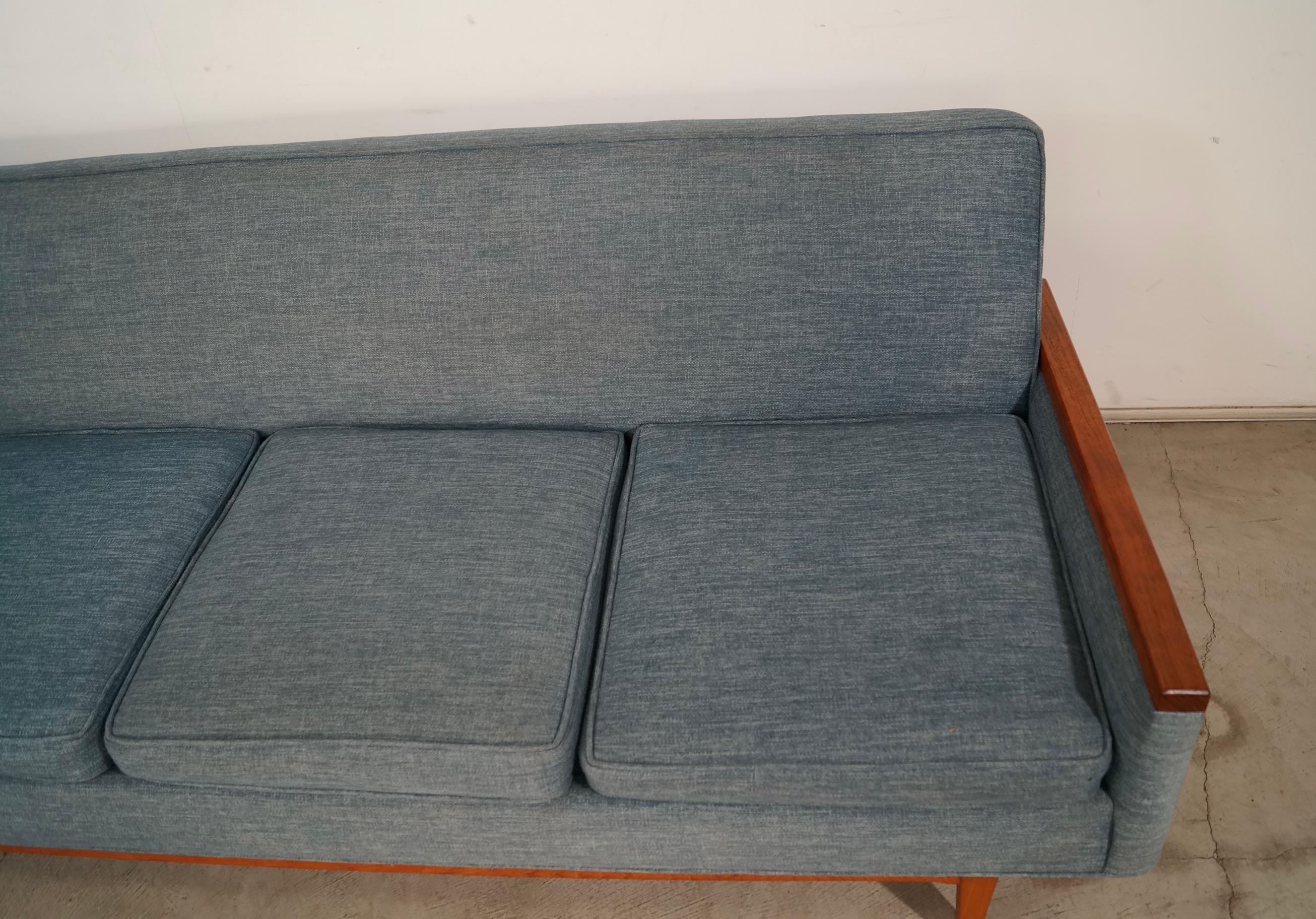 1960's Mid-Century Danish Modern Long Teak Sofa 11