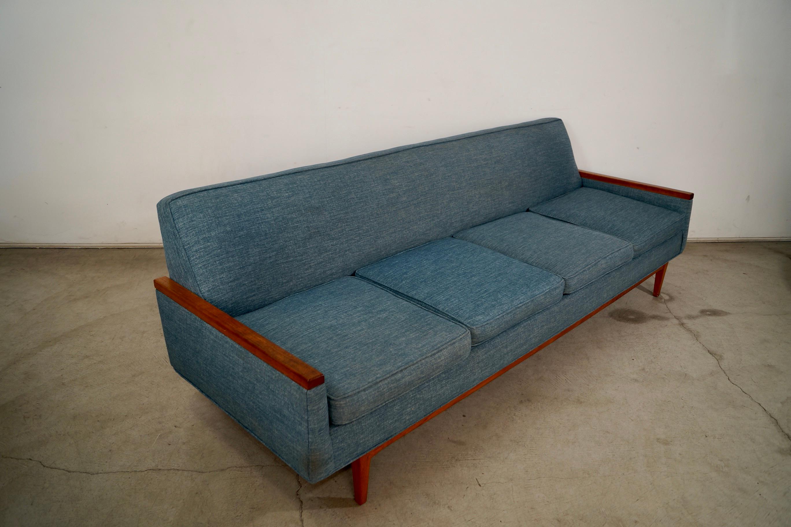 1960's Mid-Century Danish Modern Long Teak Sofa 2