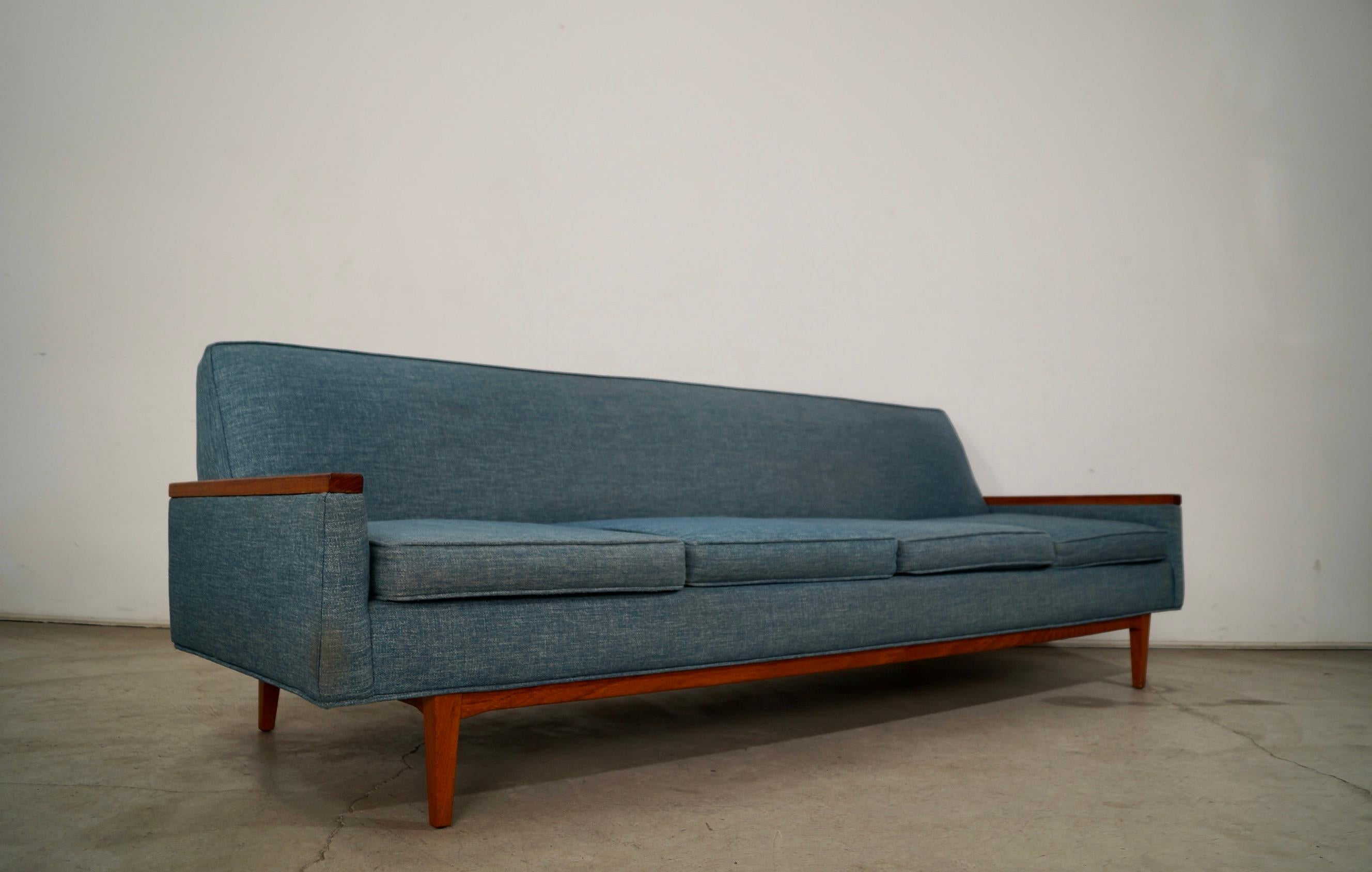 1960's Mid-Century Danish Modern Long Teak Sofa 3