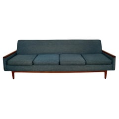 1960's Mid-Century Danish Modern Long Teak Sofa