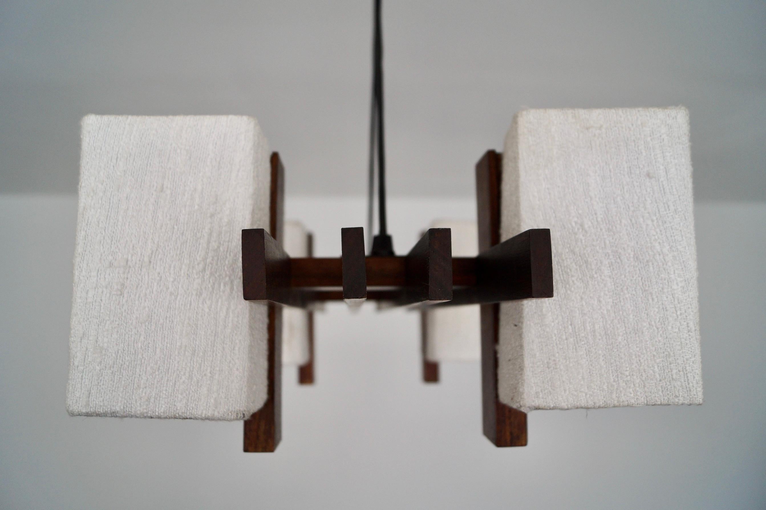 Lampadario danese moderno a doghe in legno di palissandro del 1960 in vendita 8