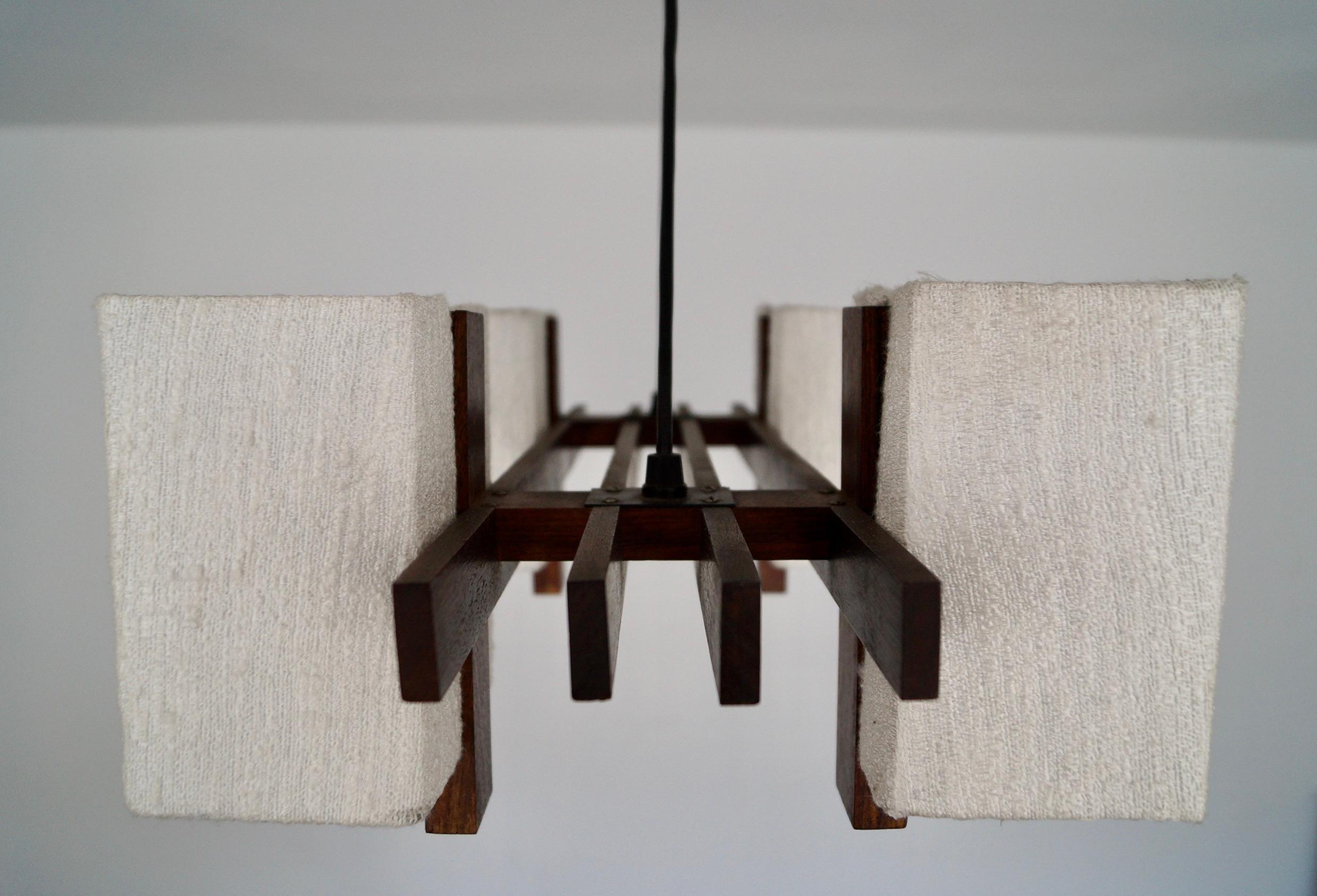 Lampadario danese moderno a doghe in legno di palissandro del 1960 in vendita 9