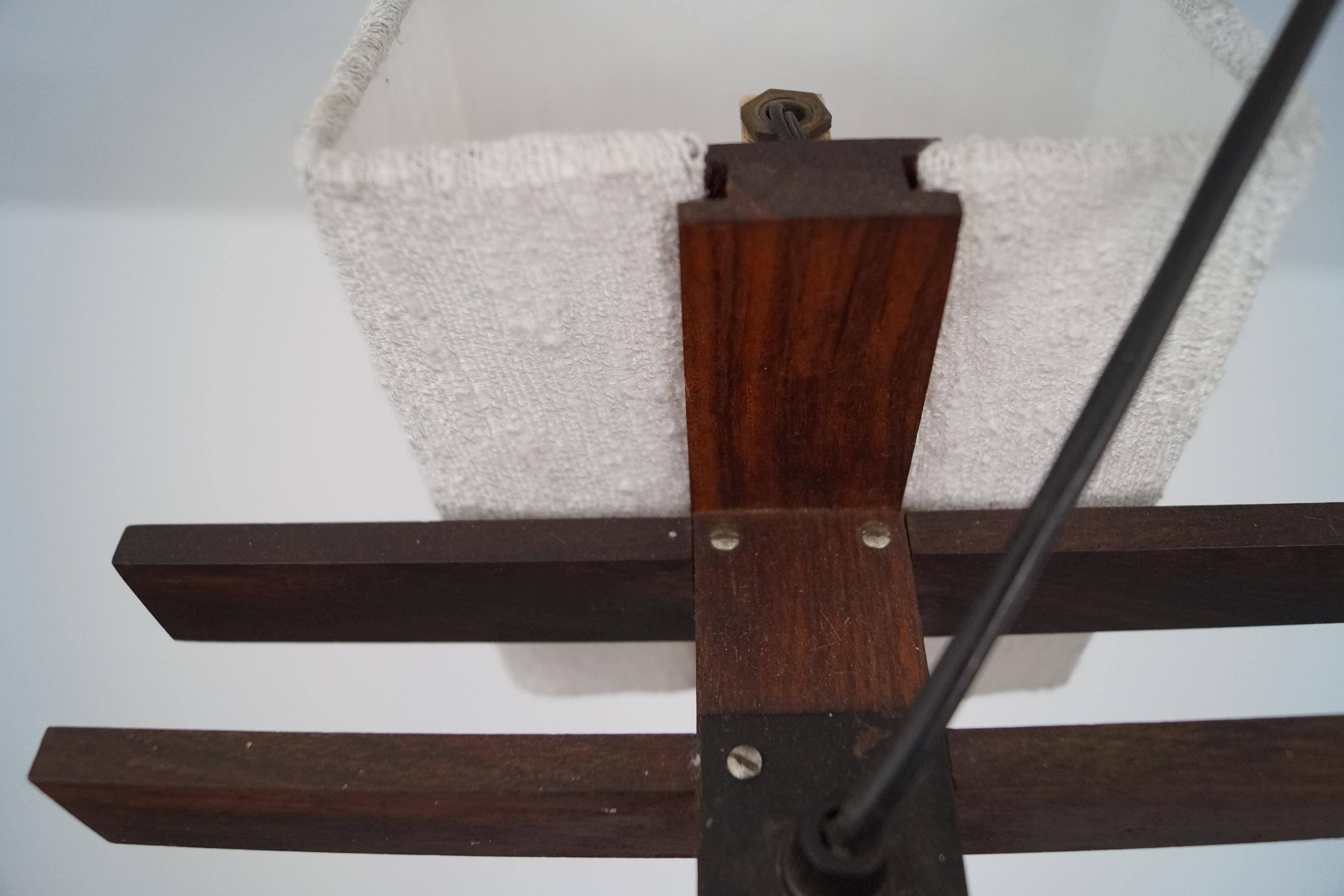 Lampadario danese moderno a doghe in legno di palissandro del 1960 in vendita 12