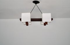 1960's Mid-Century Danish Modern Slat Rosewood Chandelier